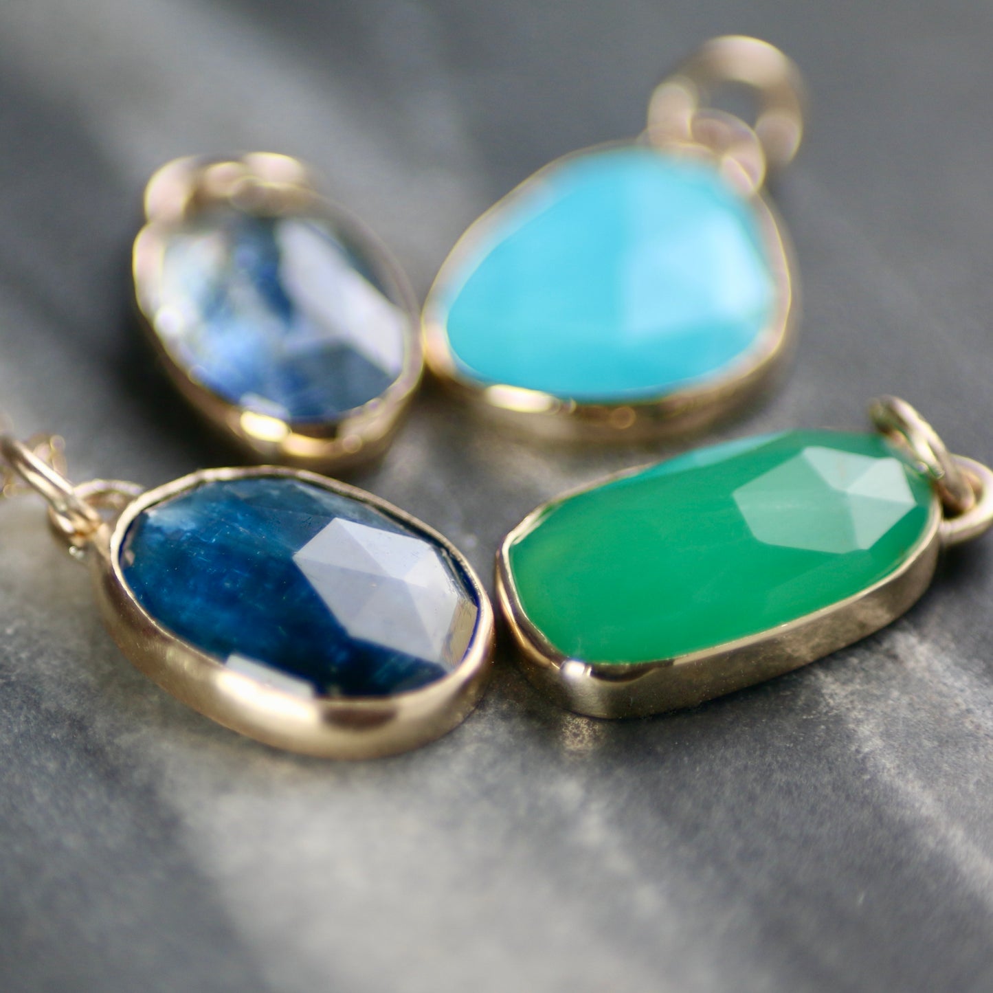 Turquoise & Gold Pendant Necklace image 8