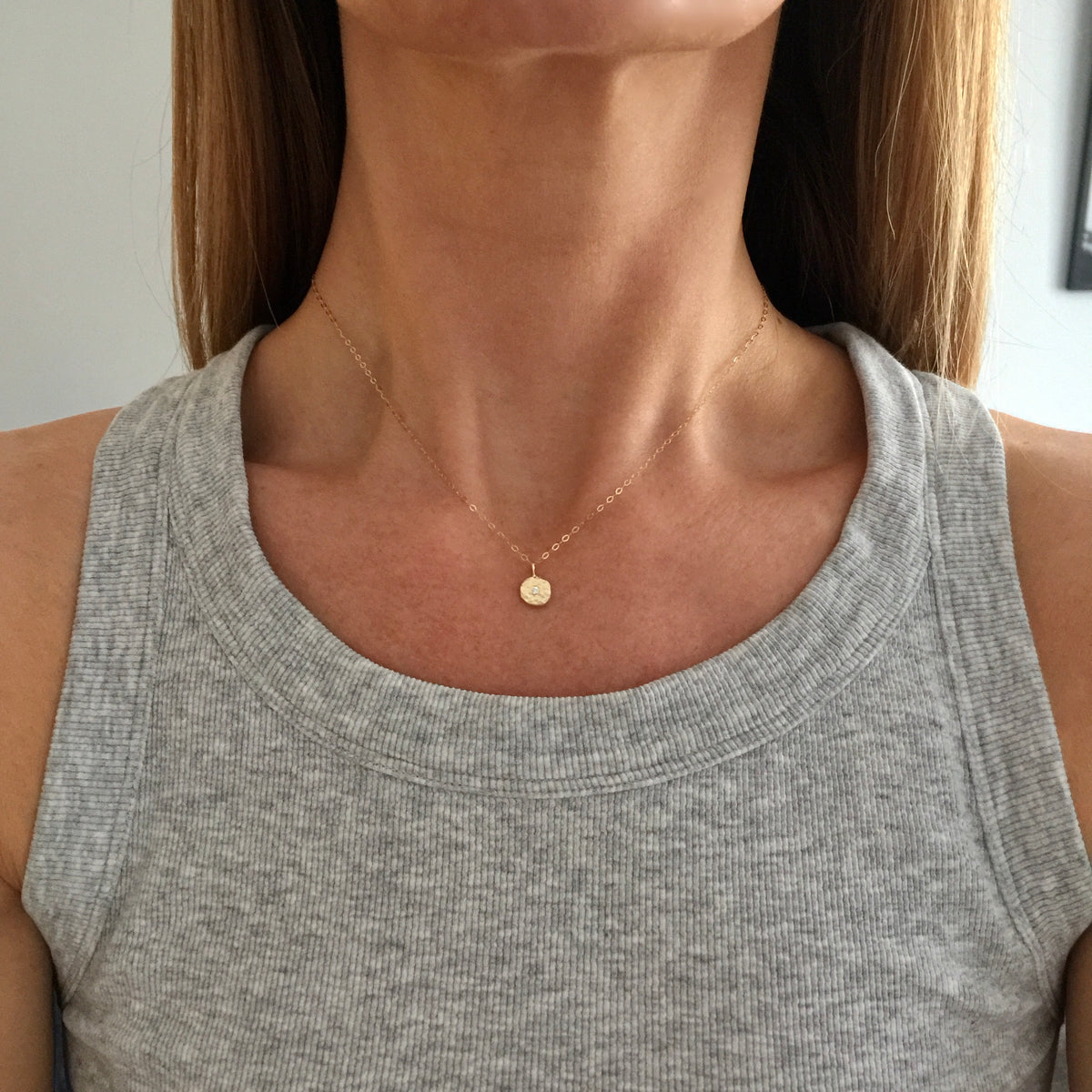 Cognac Diamond & Recycled Solid 9ct Rose Gold Pebble Pendant Necklace image 8