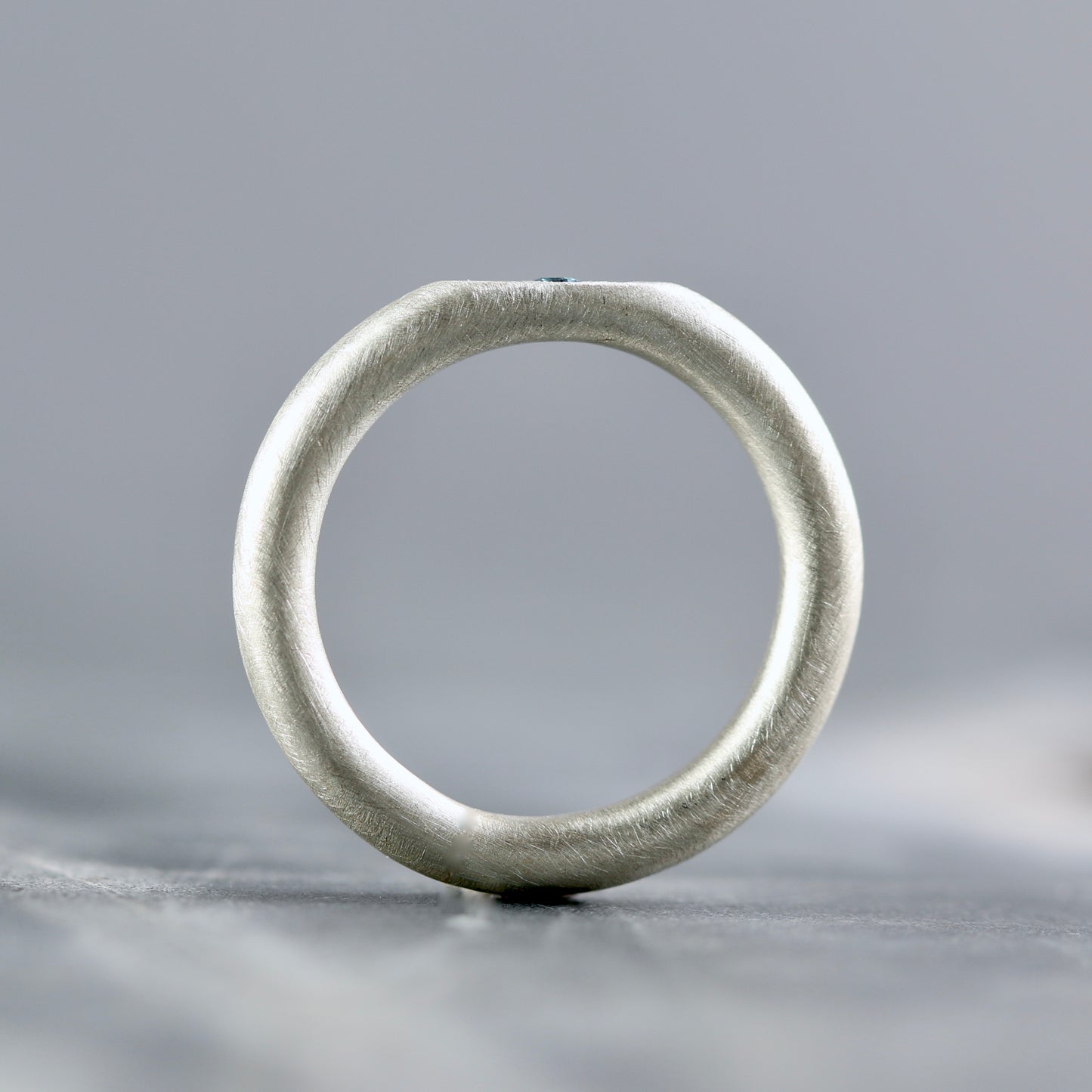 Coloured Sapphire Facet Sterling Silver Band