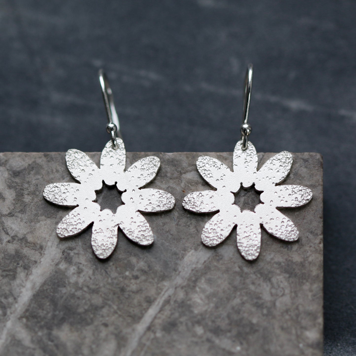 Floral Dot Textured Drop Earrings image 7