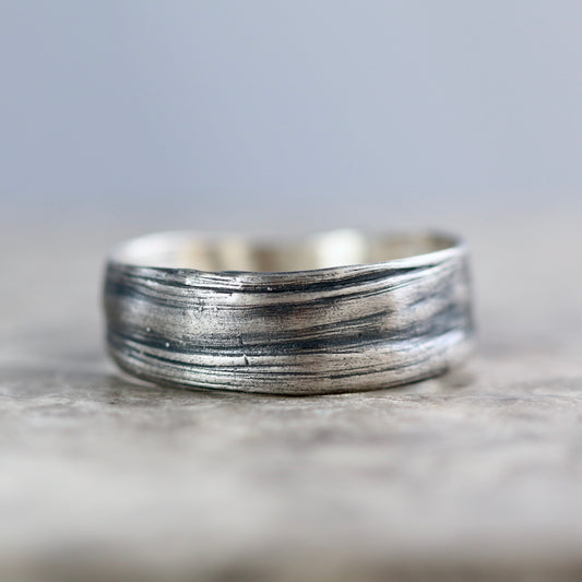 Mitsuro Hikime Oxidised Silver Band - O.5 image 0