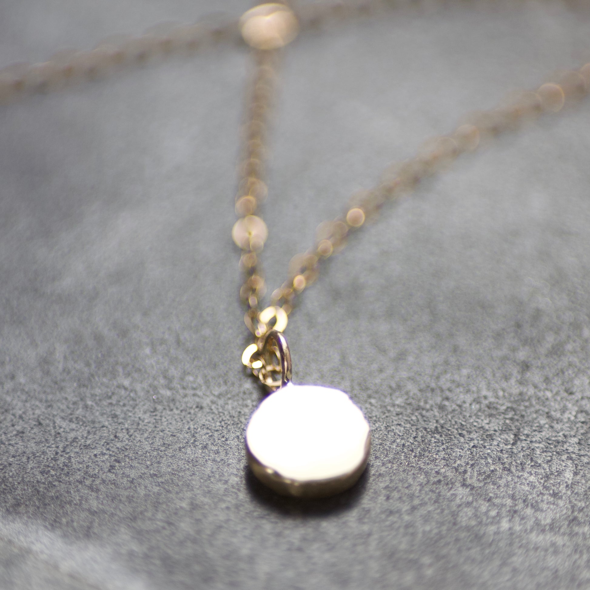 Black Diamond & Recycled Solid 9ct Yellow Gold Pebble Pendant Necklace image 3