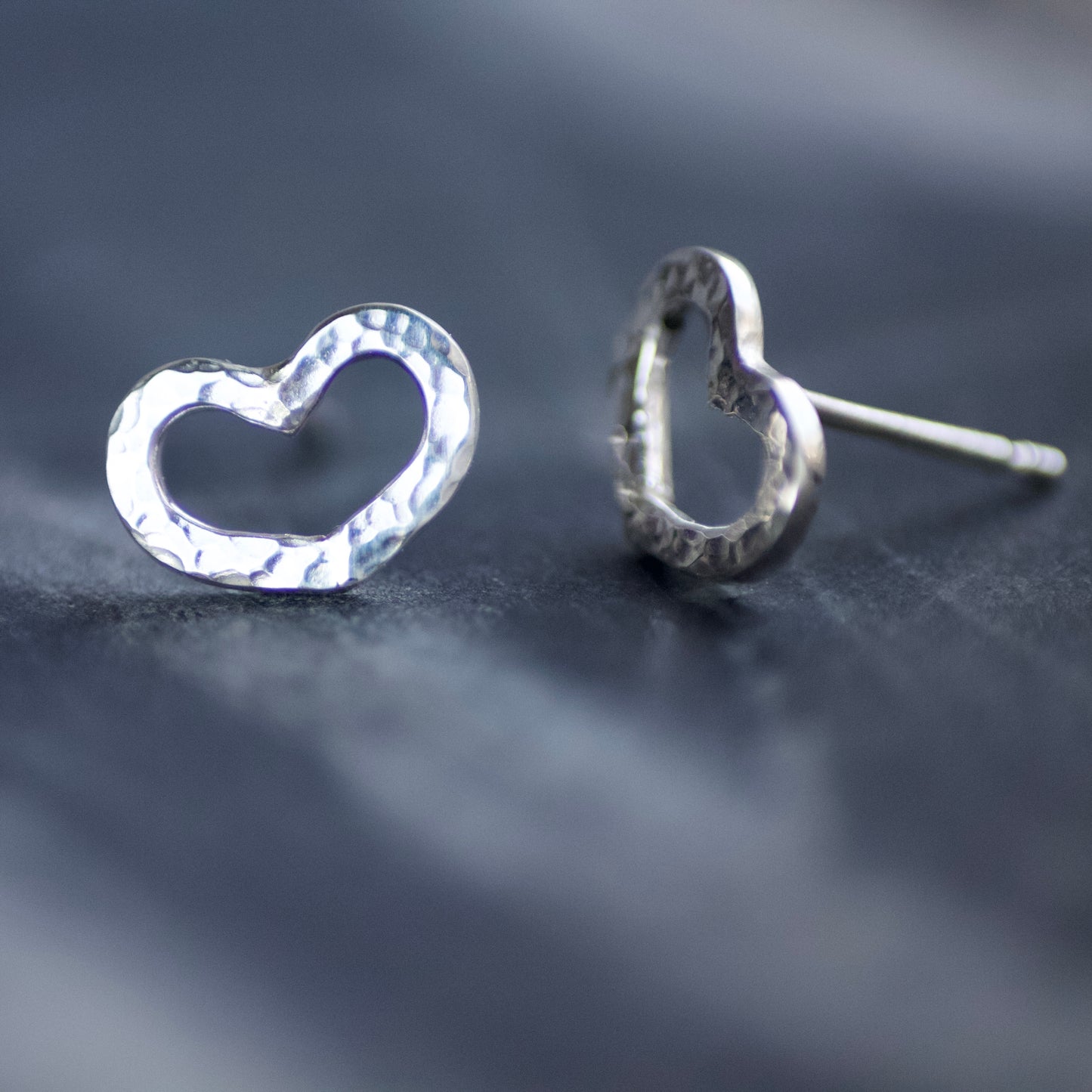 Sterling Silver Open Heart Stud Earrings image 3