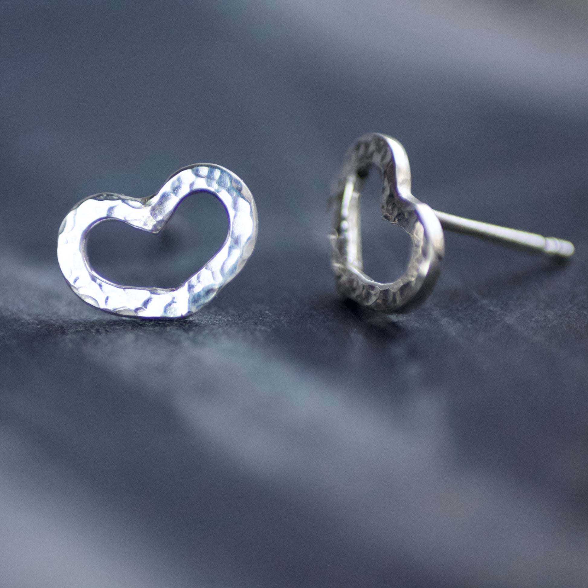 Sterling Silver Open Heart Stud Earrings image 3