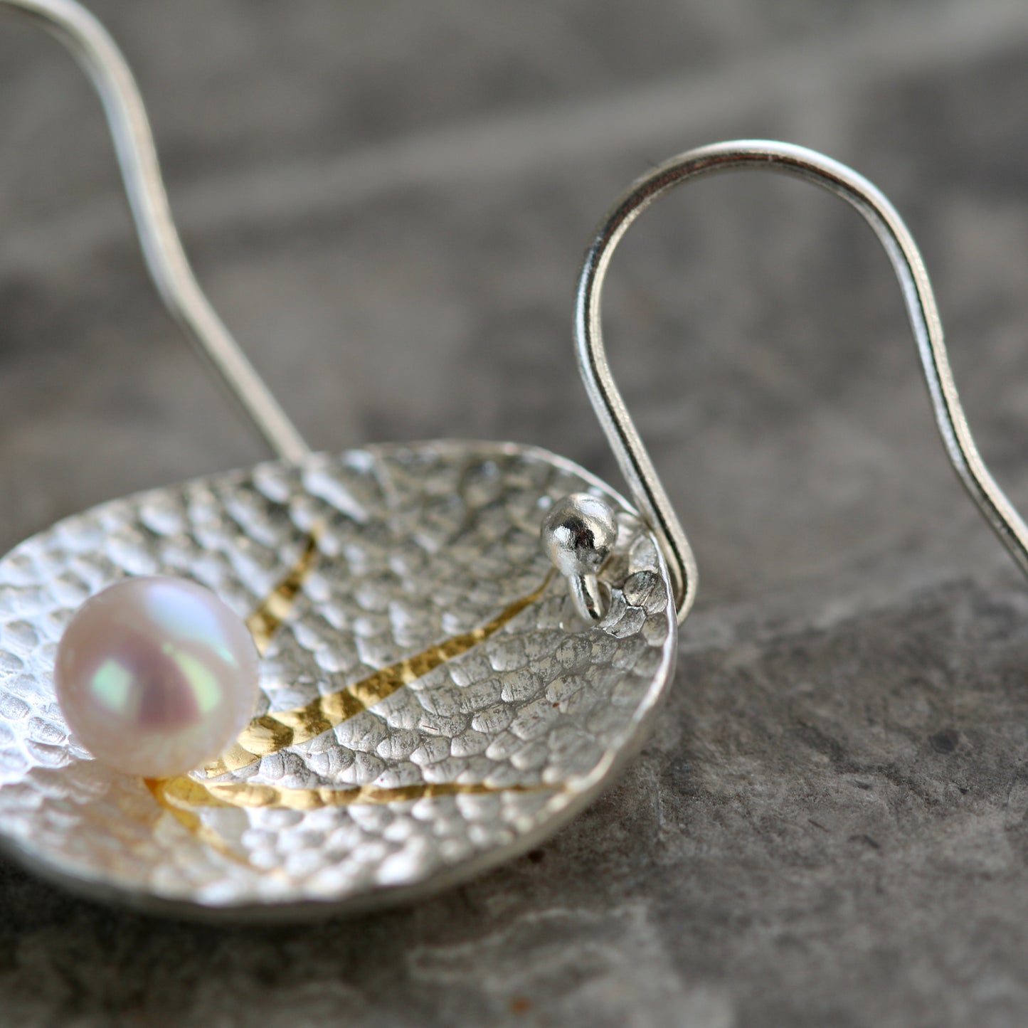 White Pearl Keum Boo Drop Earrings image 2