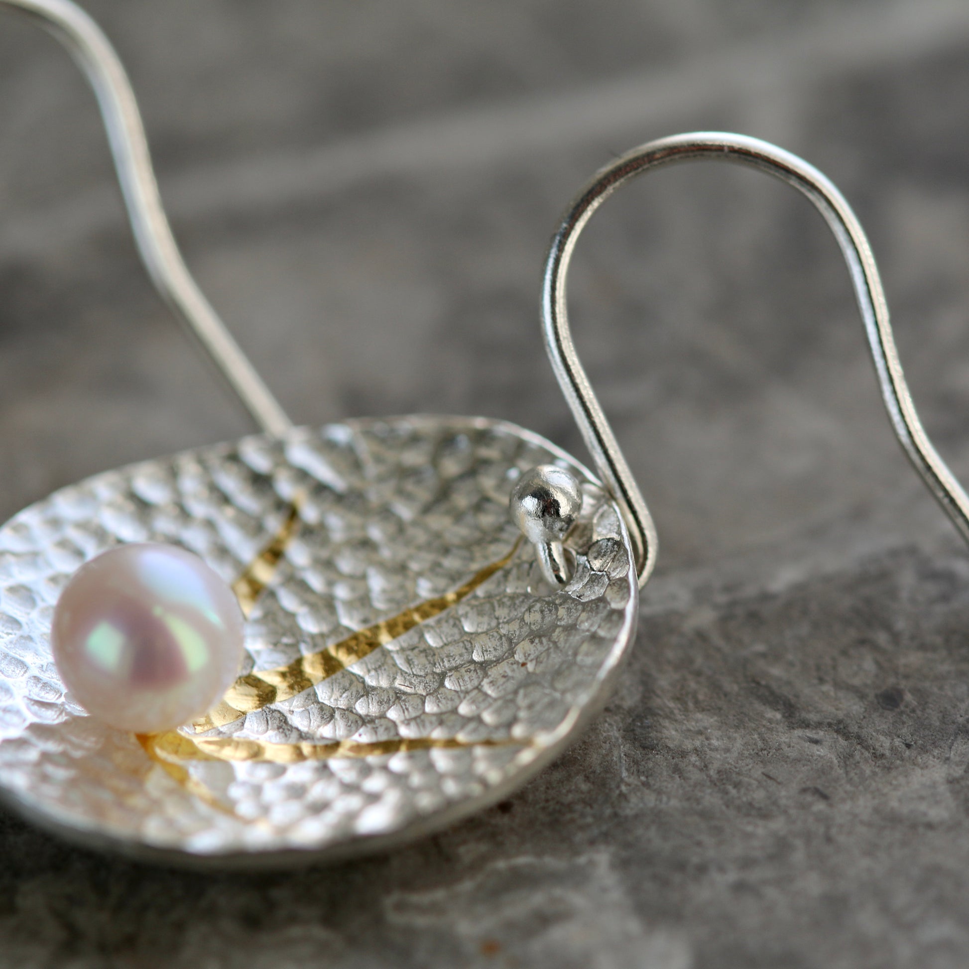 White Pearl Keum Boo Drop Earrings image 2