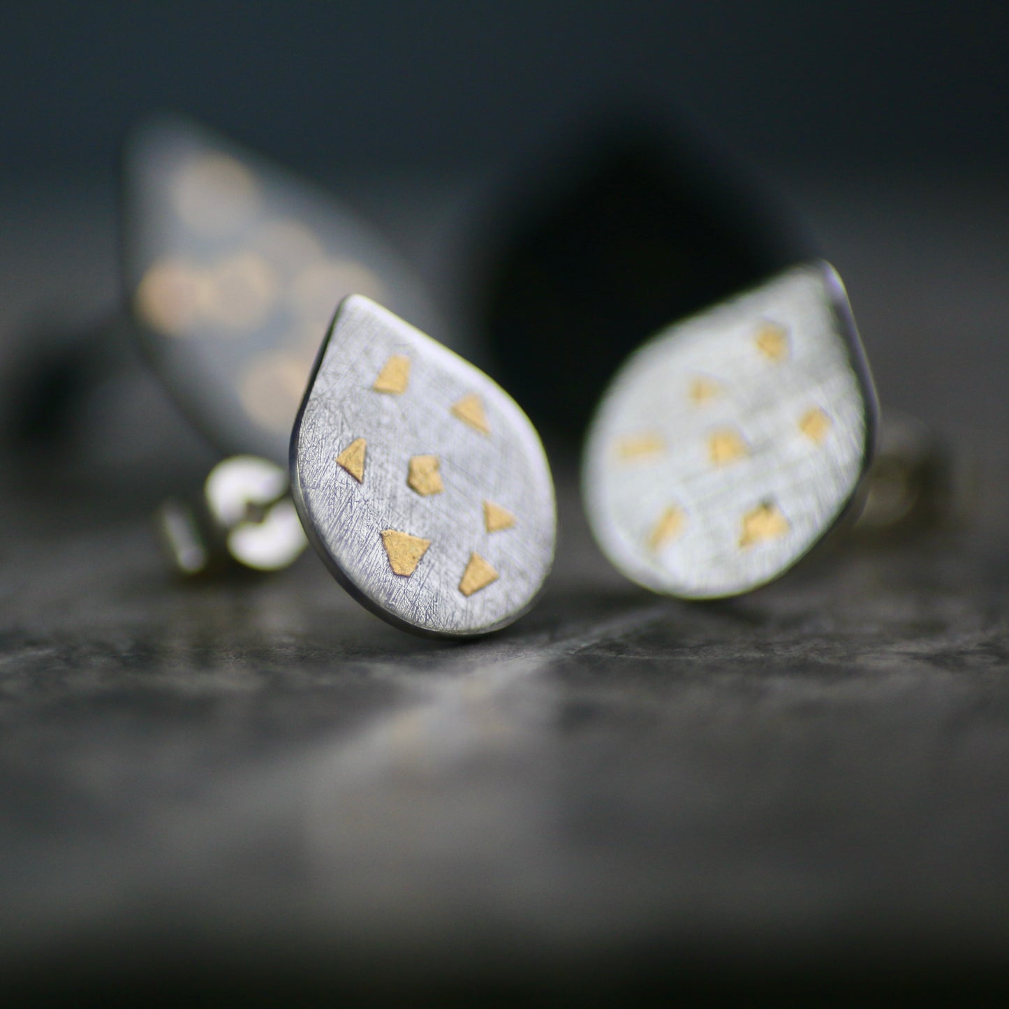 Silver Confetti Keum Boo Studs image 4