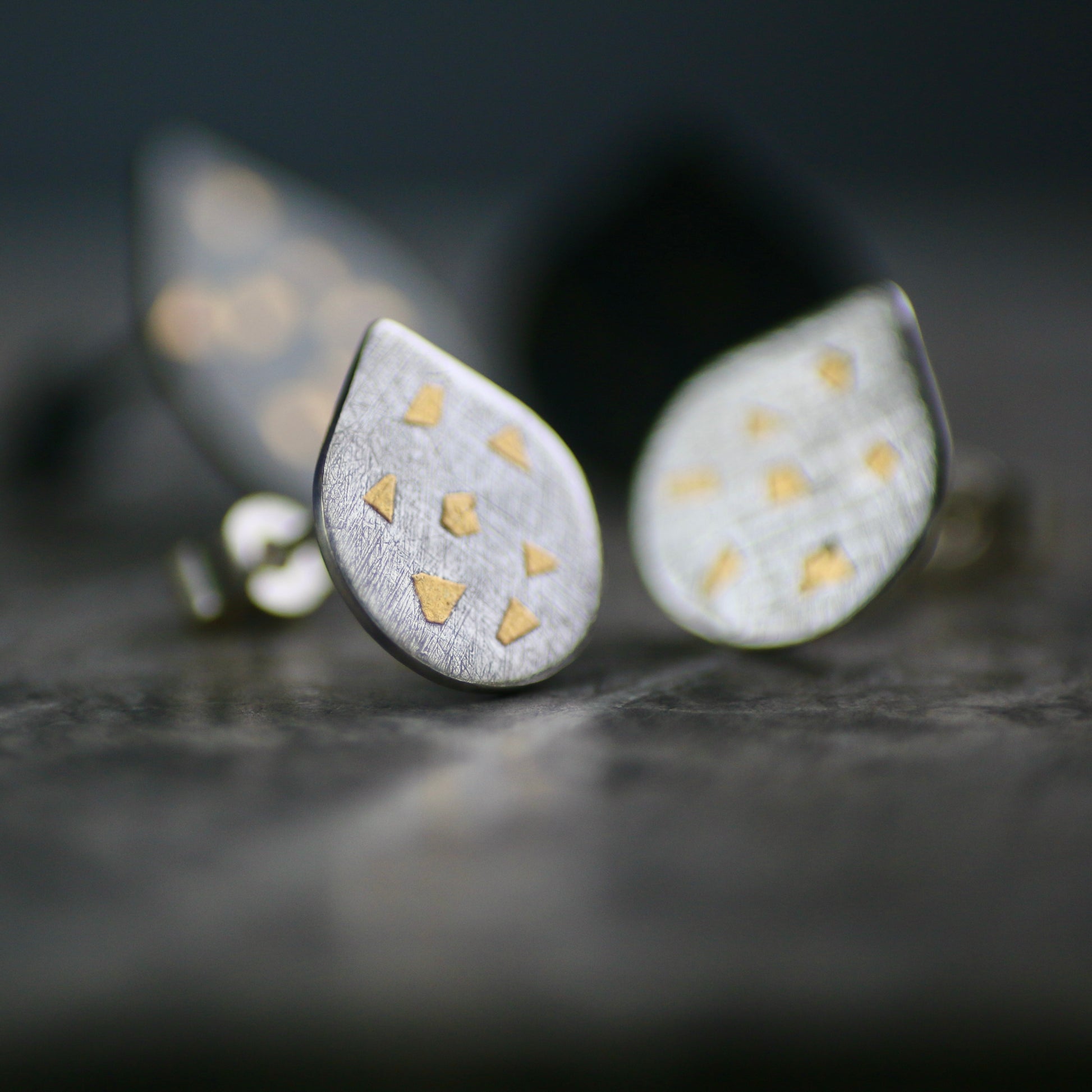 Silver Confetti Keum Boo Studs image 4