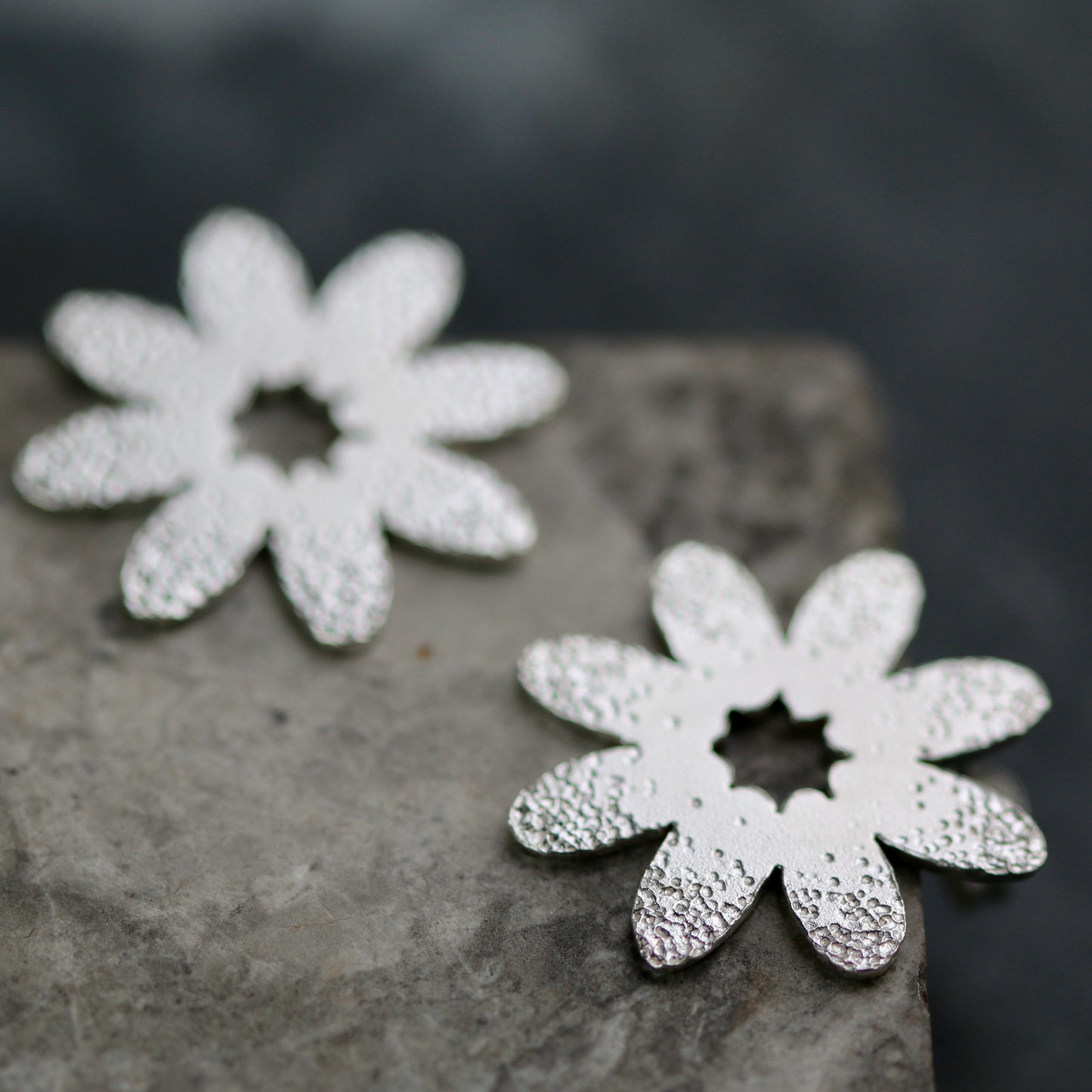 Floral Dot Textured Stud Earrings image 6
