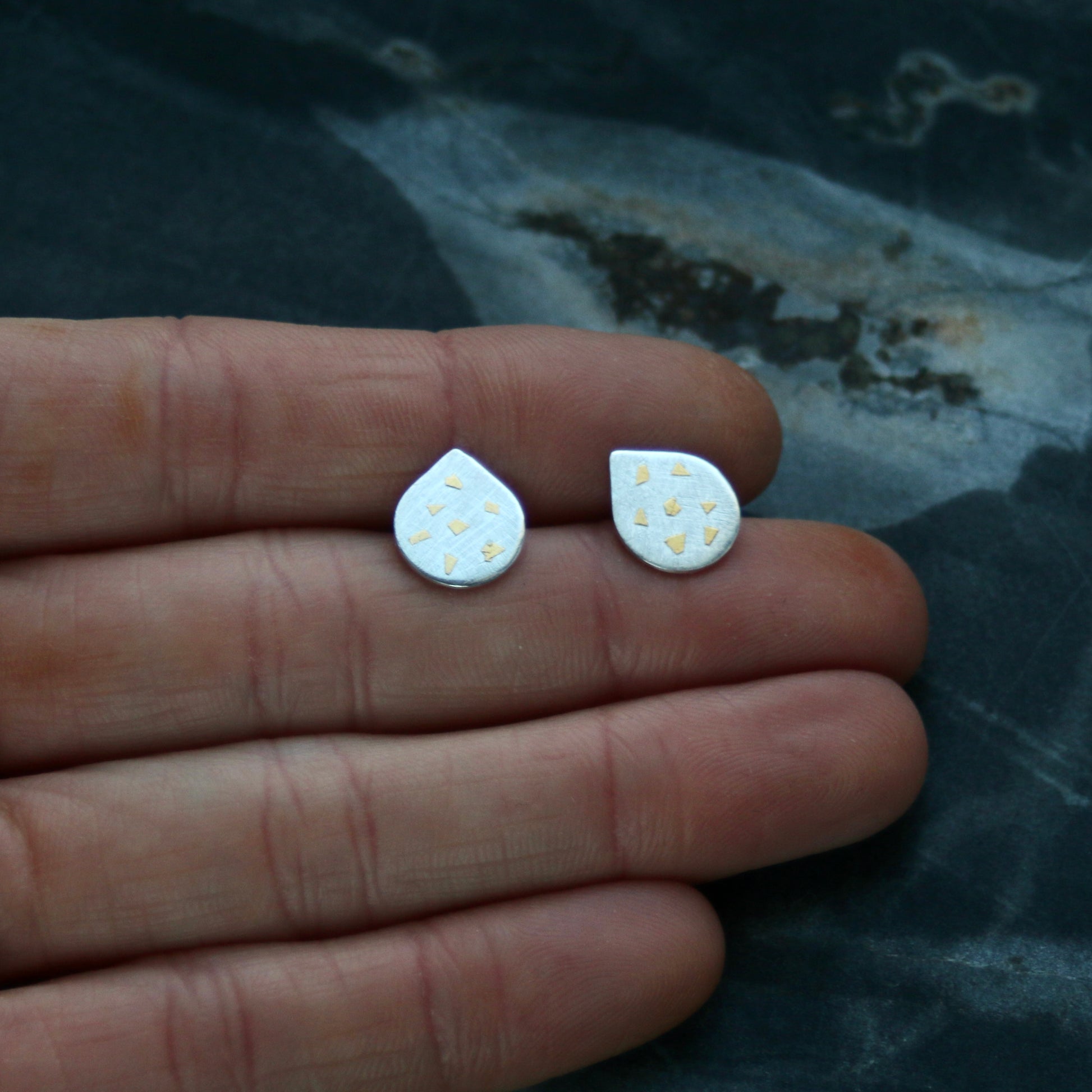 Silver Confetti Keum Boo Studs image 5