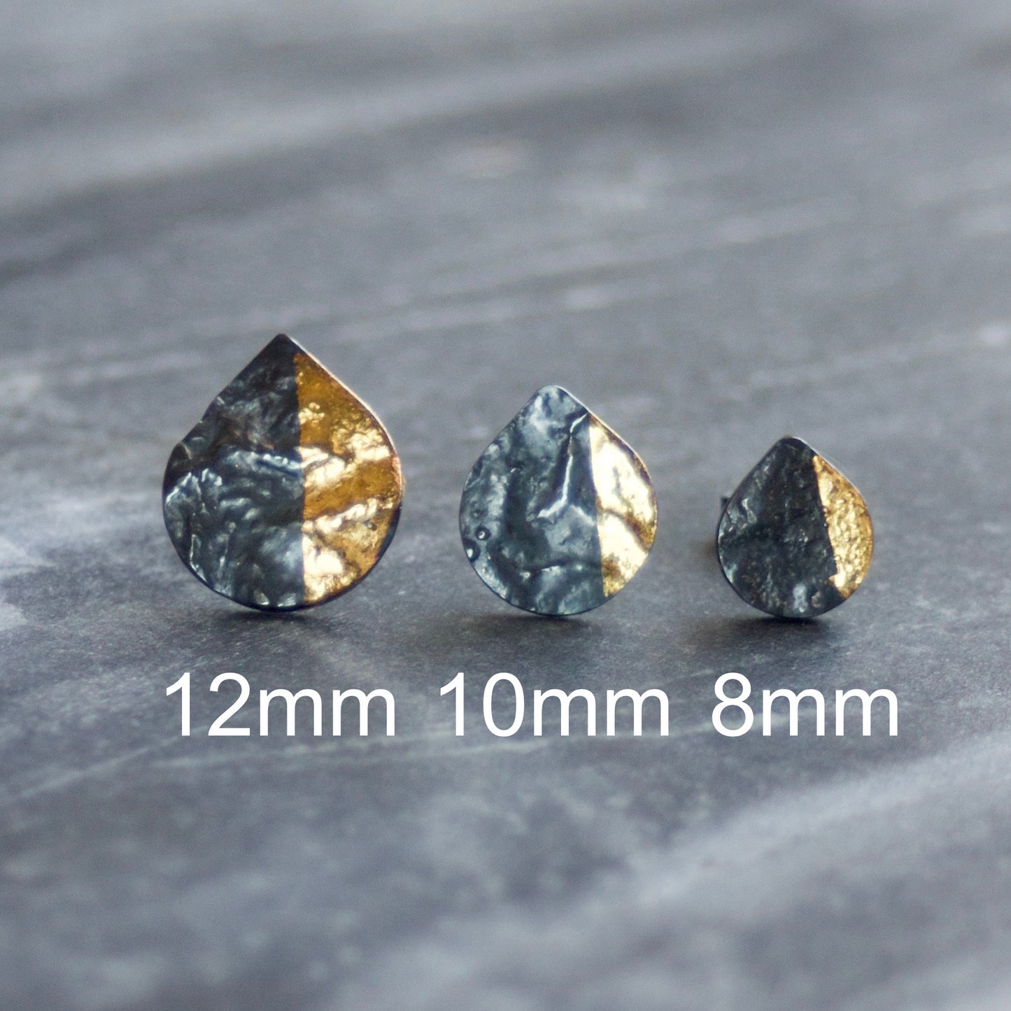 LC Oxidised Keum Boo Teardrop Stud Earrings image 4