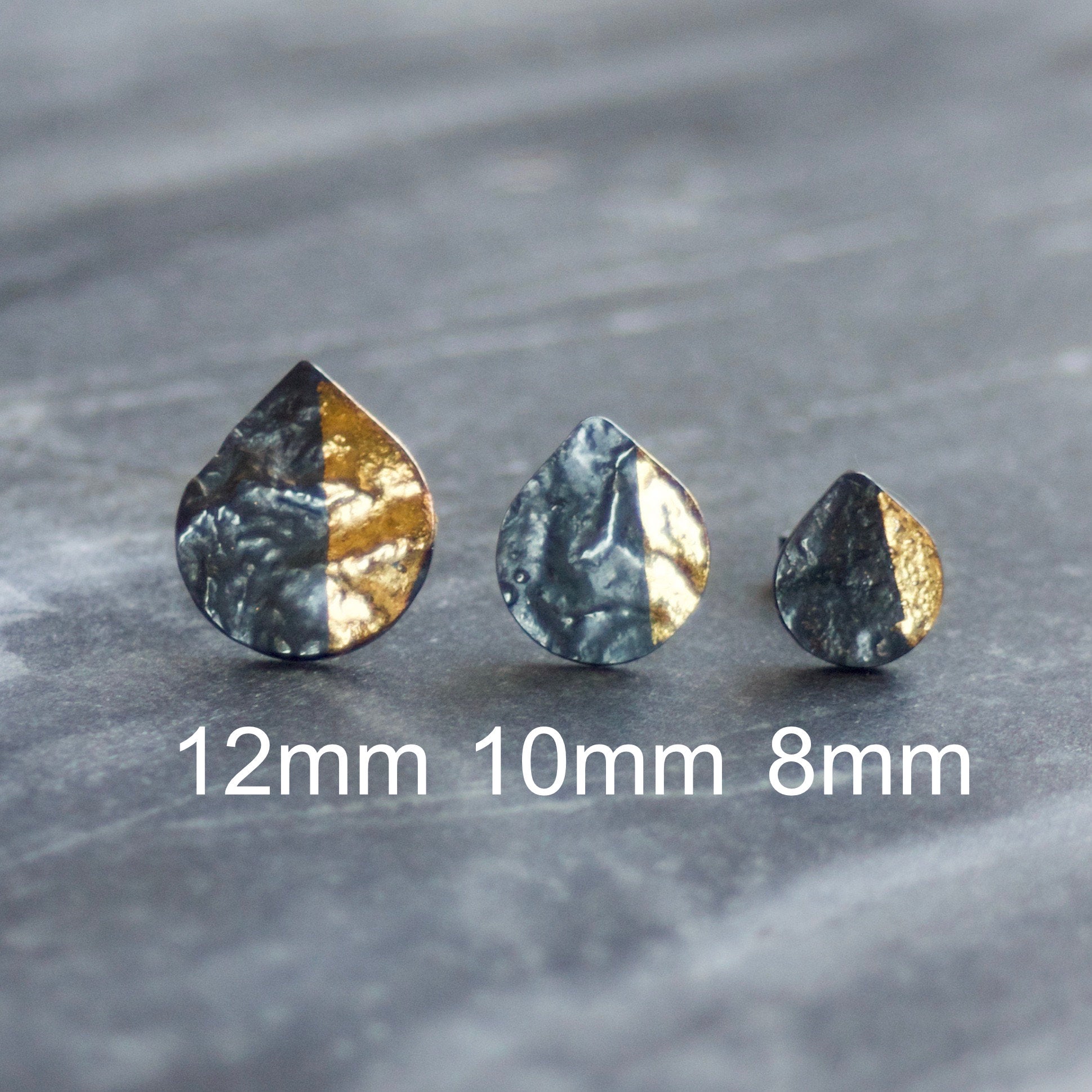 LC Oxidised Keum Boo Teardrop Stud Earrings image 4