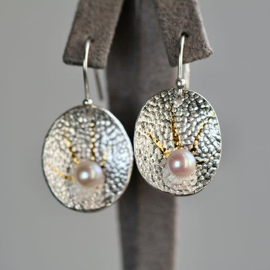 White Pearl Keum Boo Drop Earrings image 0