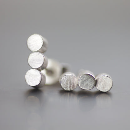 Solid Sterling Cylinder Stud Earrings image 1