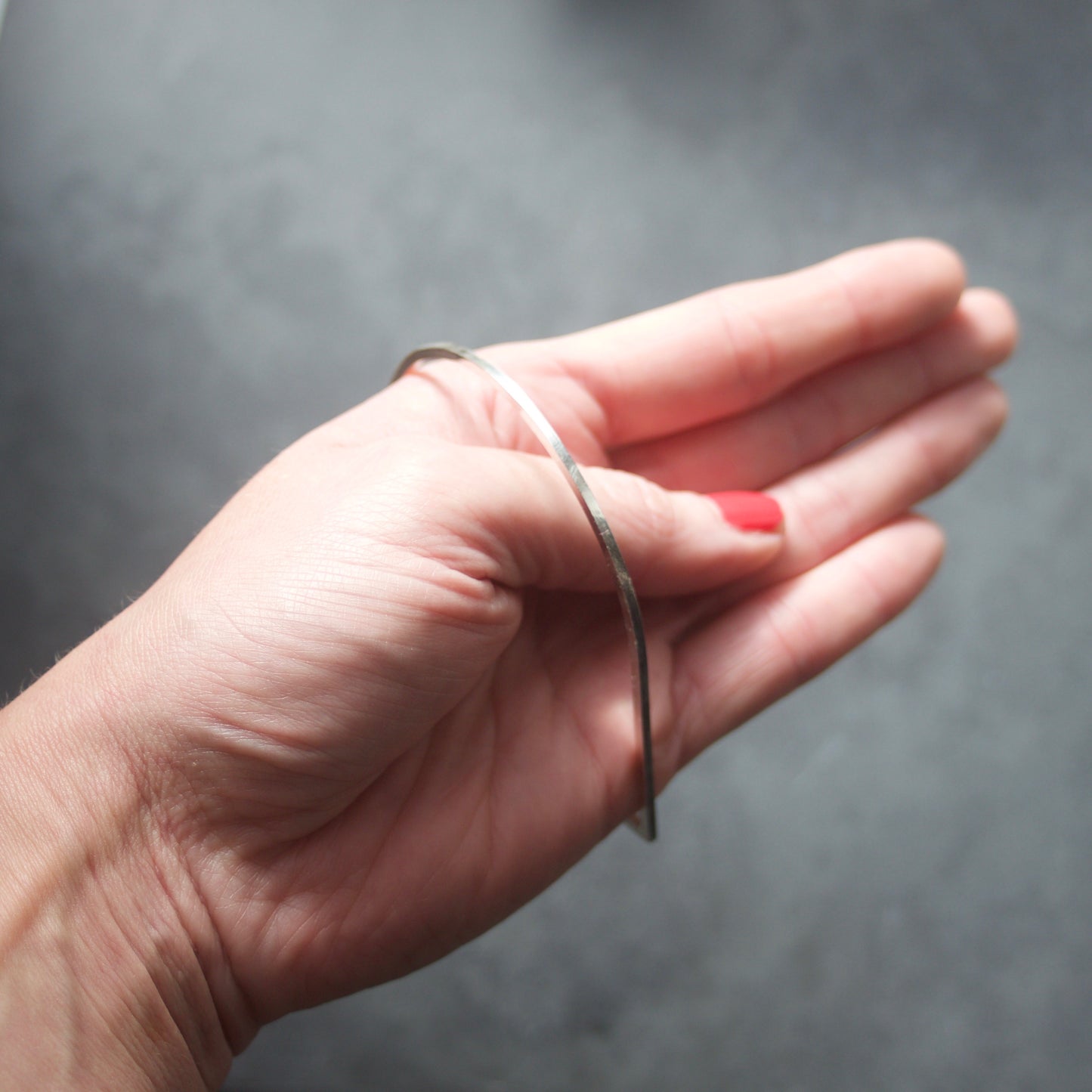 LC Right Angle Solid Silver Bangle image 4