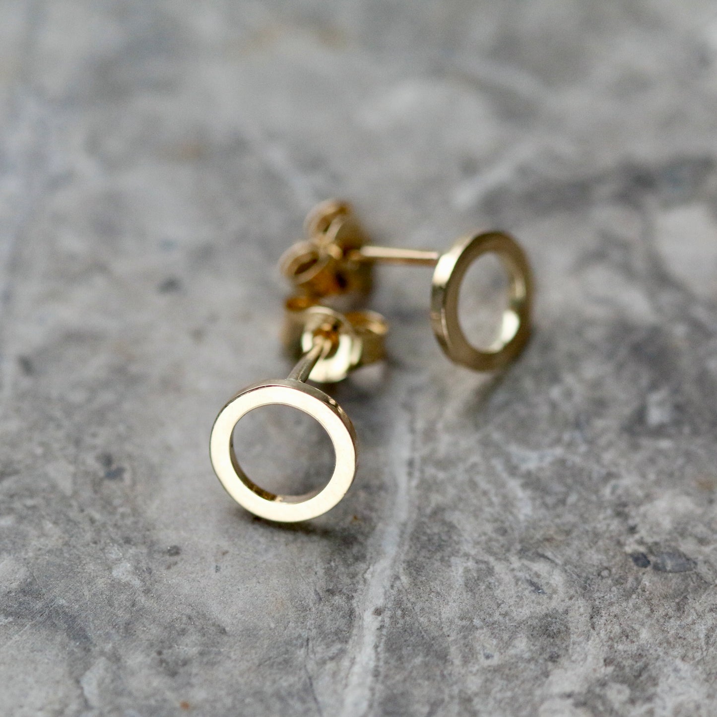 Solid Mini Polished 9ct Yellow Gold Halo Studs image 2