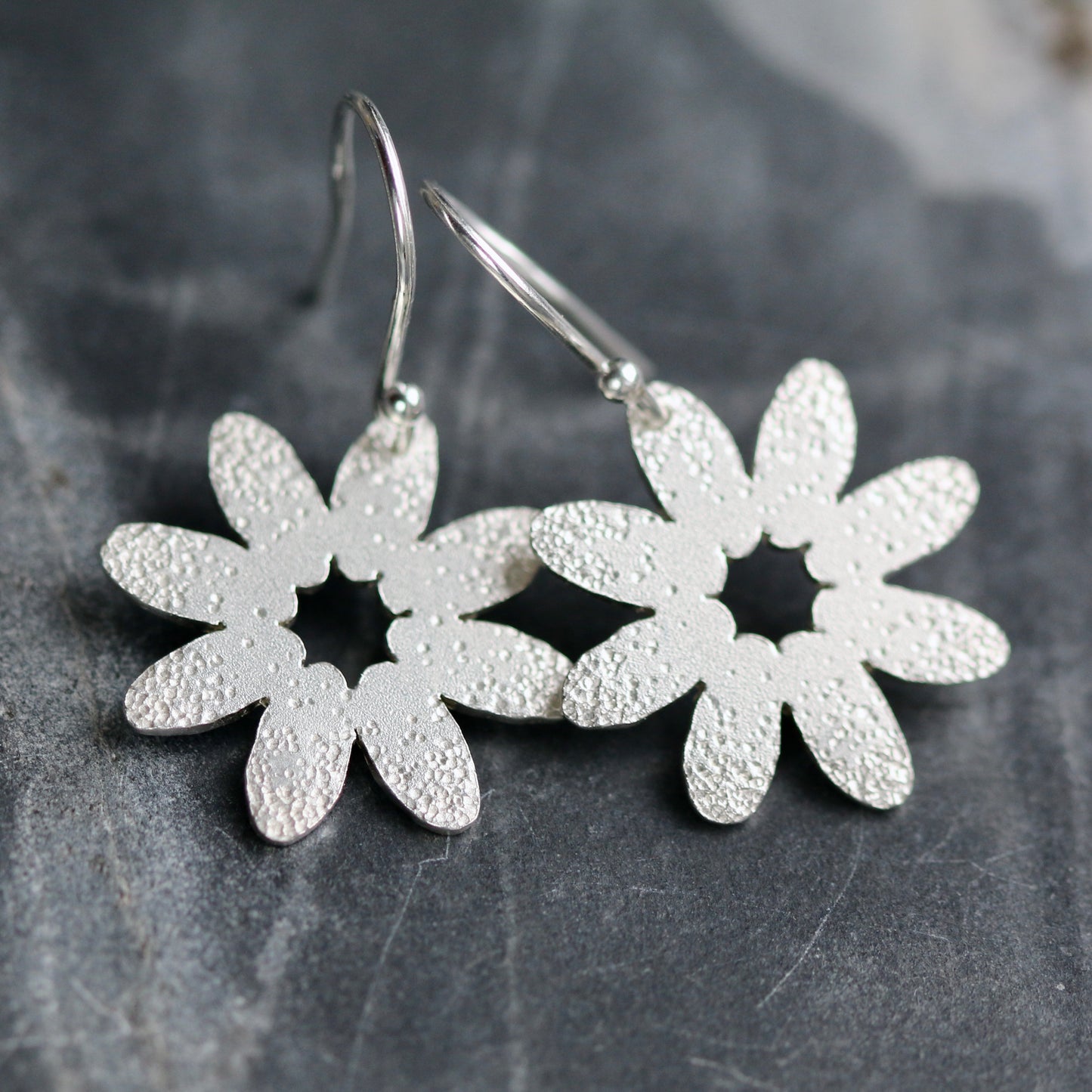 Floral Dot Textured Drop Earrings image 2