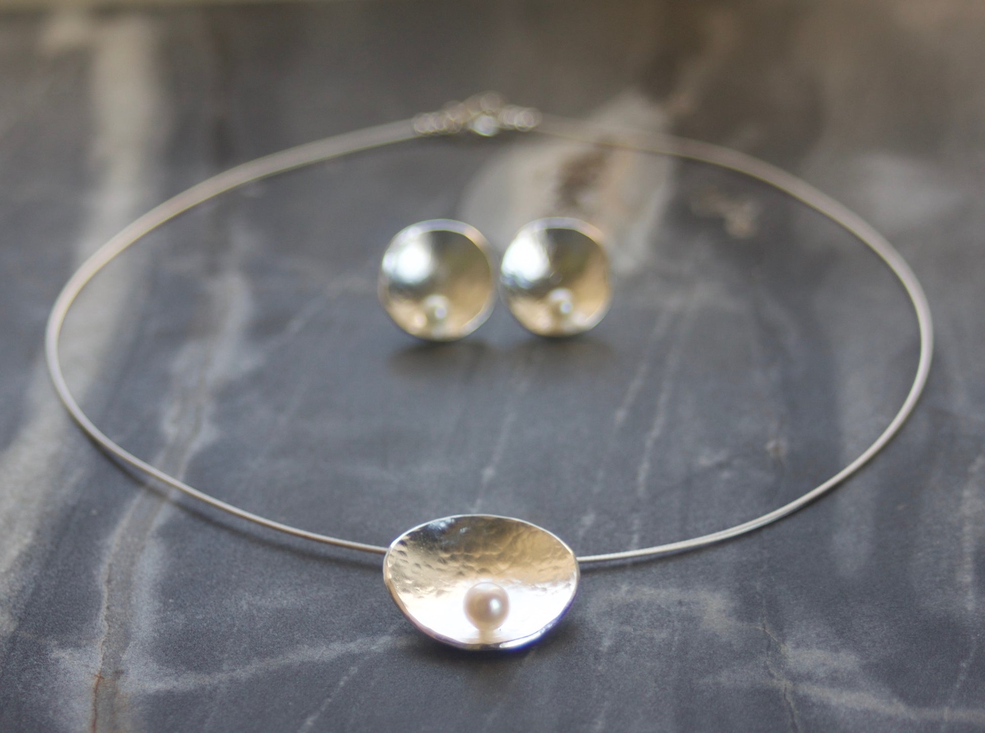 GEOM Pearl & Sterling Silver Cable Necklace image 2