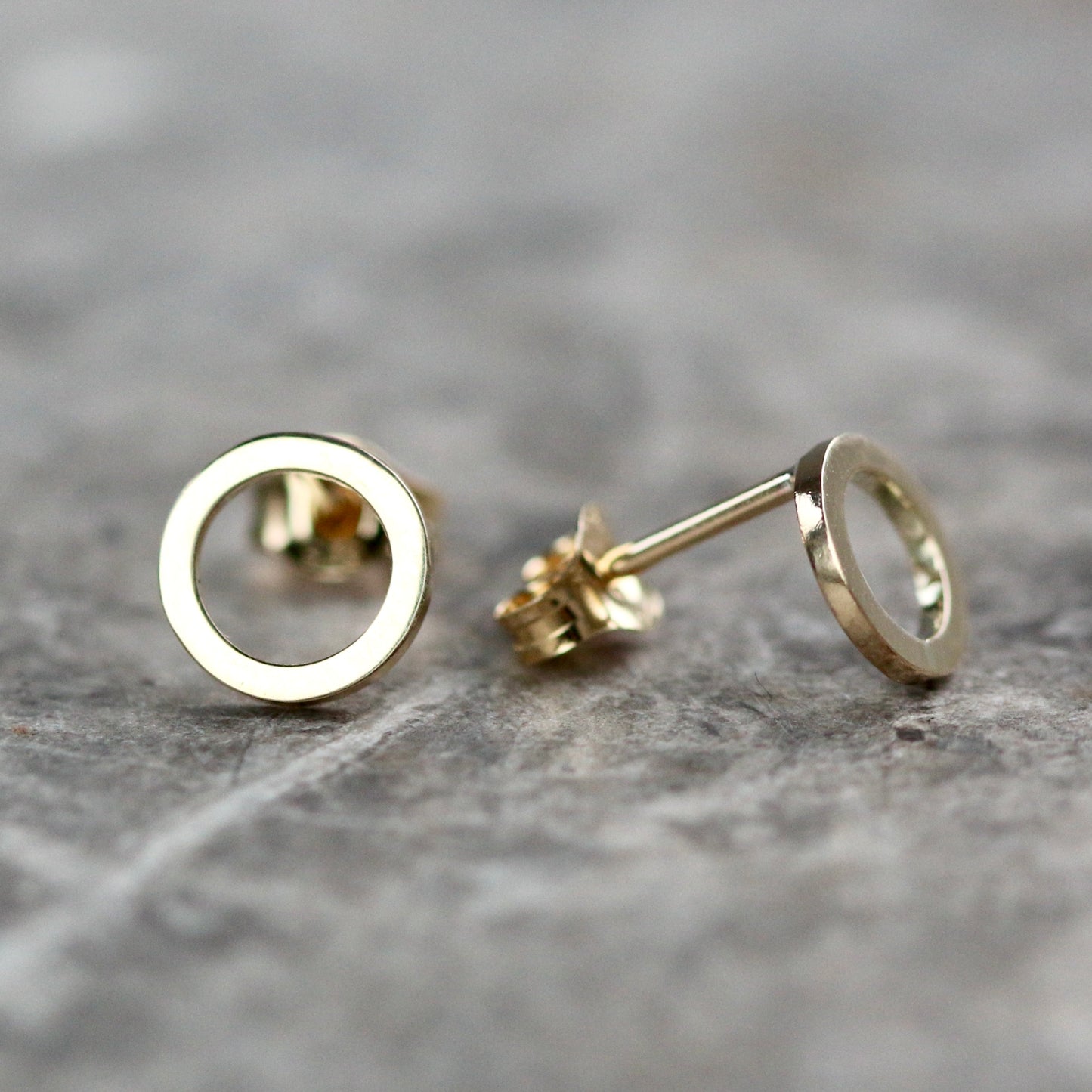 Solid Mini Polished 9ct Yellow Gold Halo Studs image 4