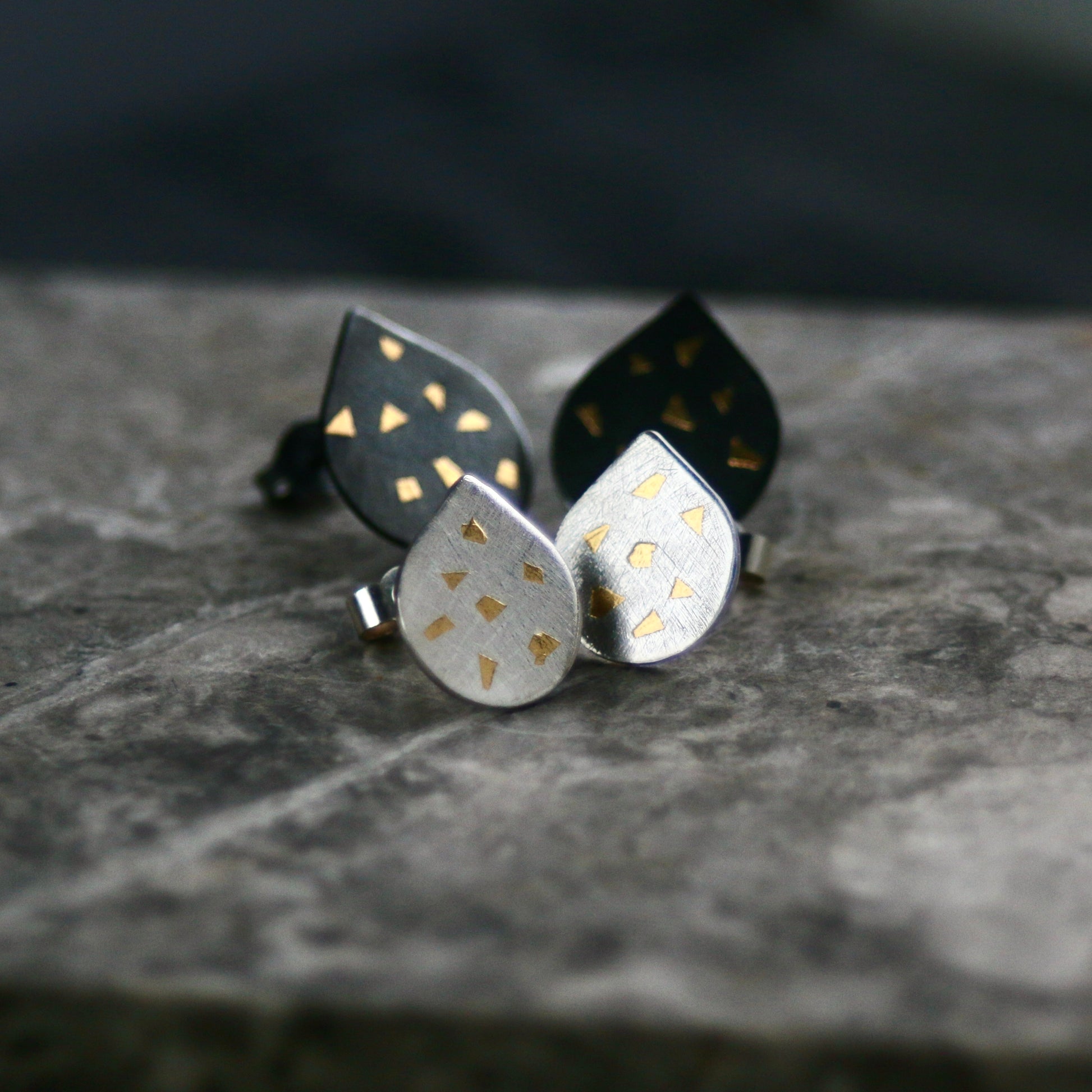 Silver Confetti Keum Boo Studs image 2