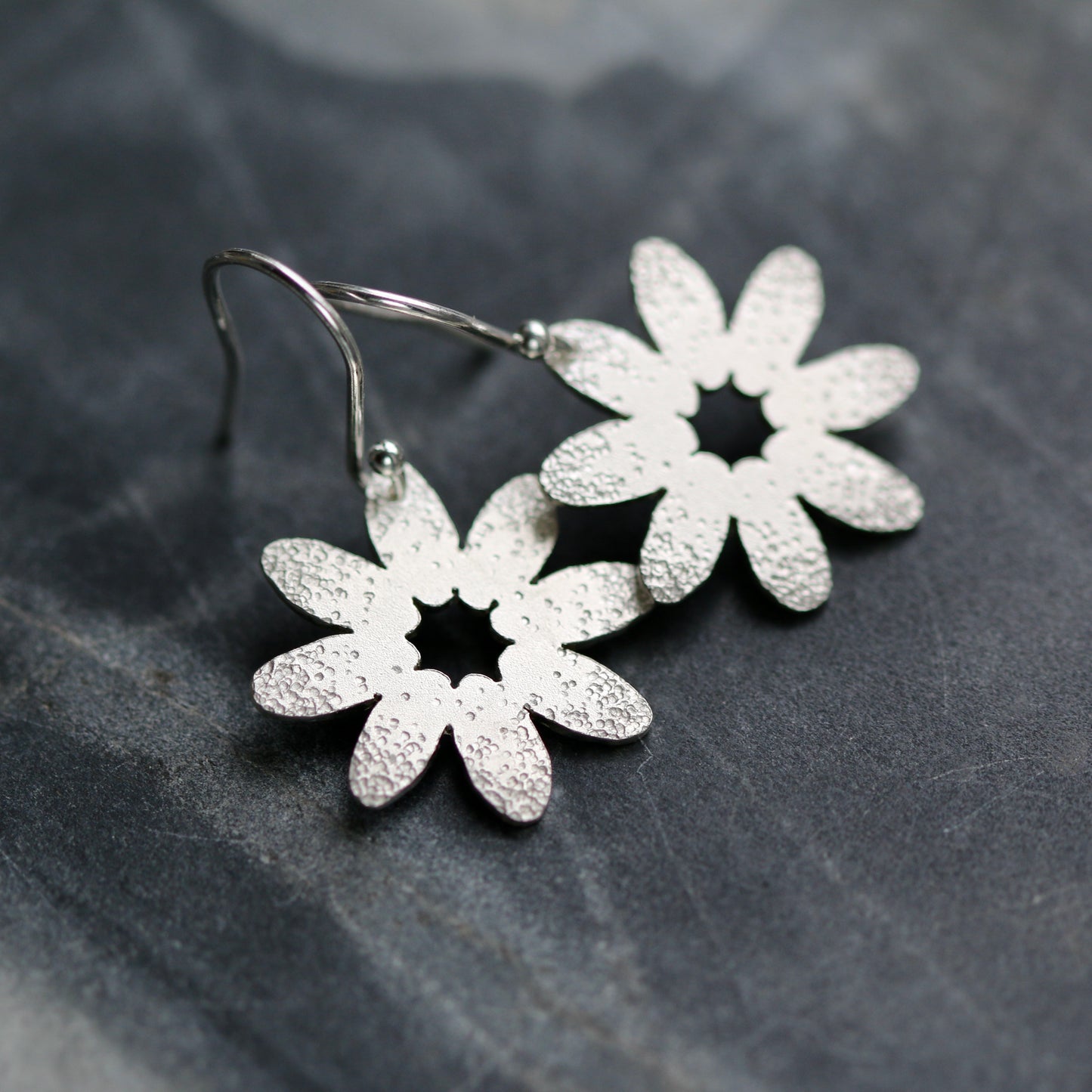Floral Dot Textured Drop Earrings image 0