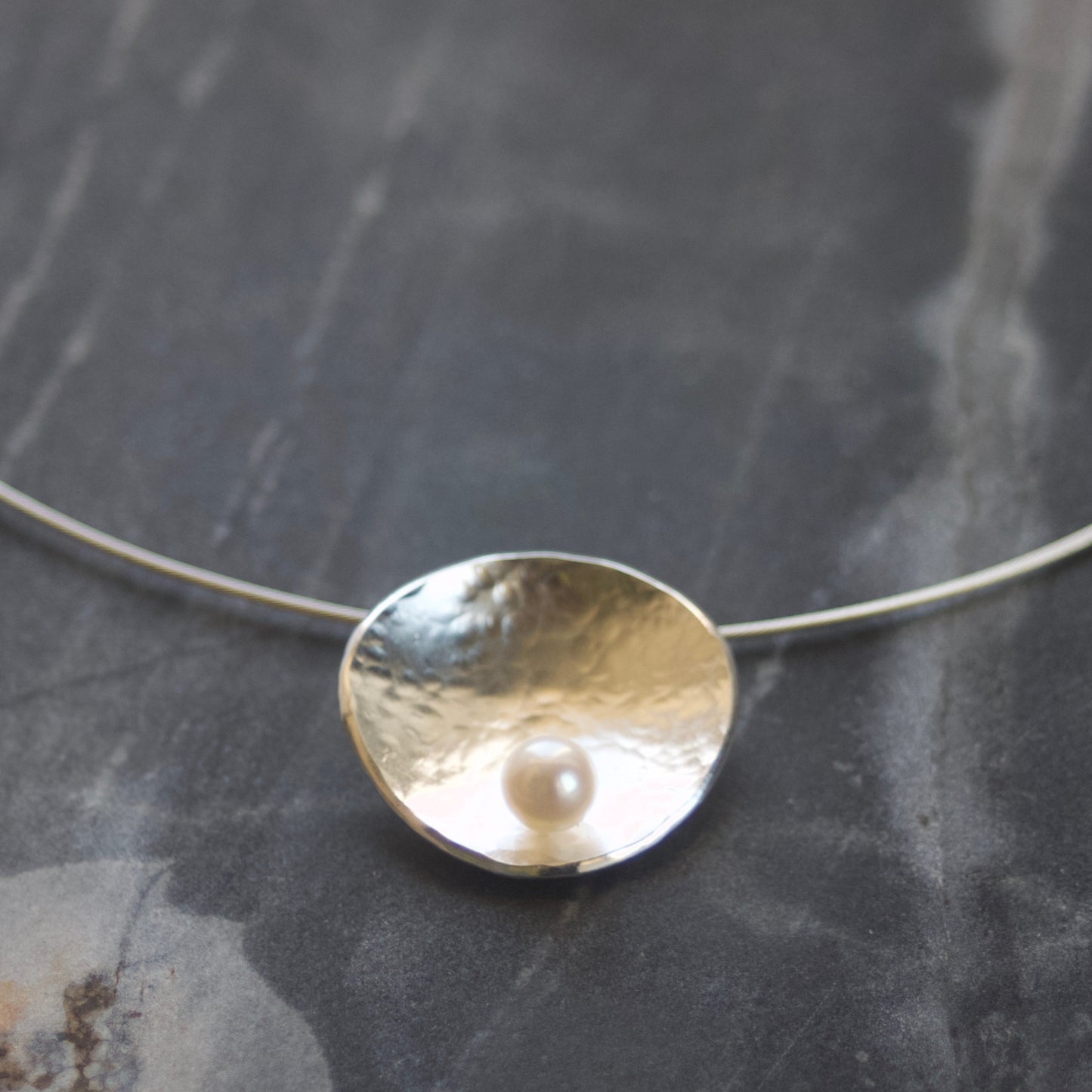 GEOM Pearl & Sterling Silver Cable Necklace image 0