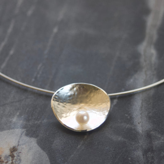 GEOM Pearl & Sterling Silver Cable Necklace image 0