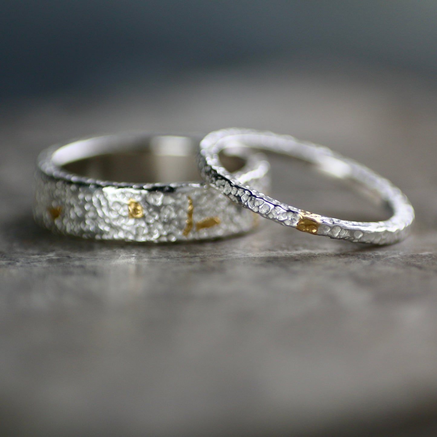 Confetti Keum Boo Silver & Gold Textured 4mm Ring image 5