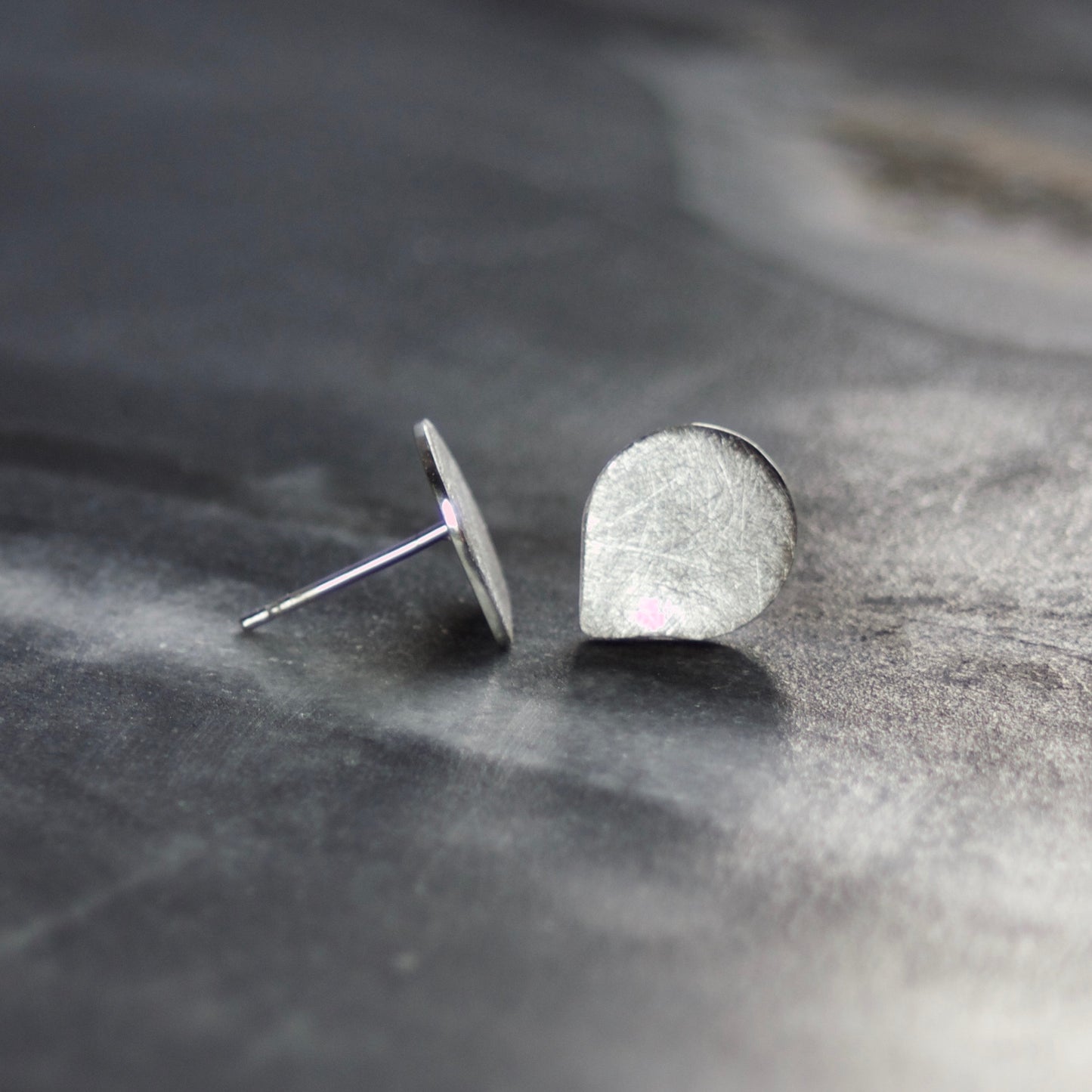 LC Medium Sterling Silver Cross Hatch Stud Earrings image 1