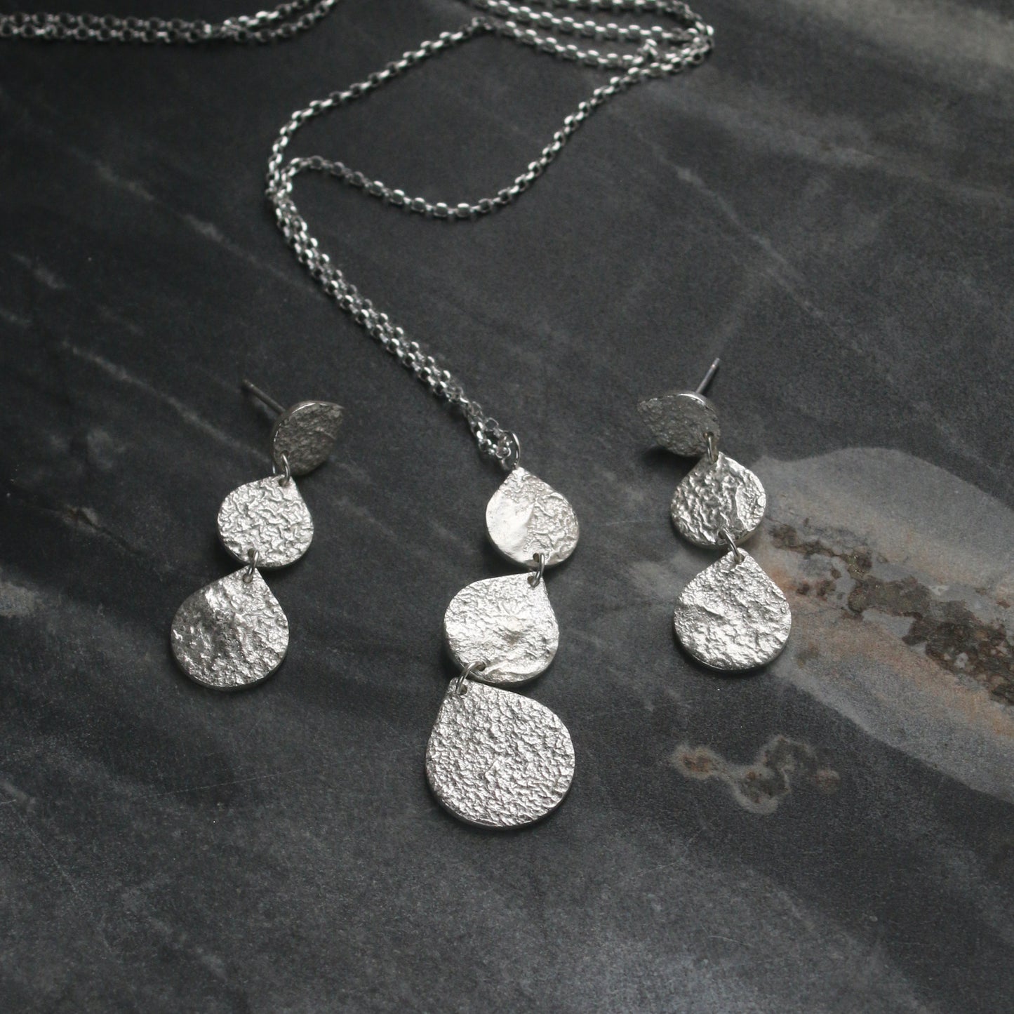 Triple Teardrop Silver Necklace image 5