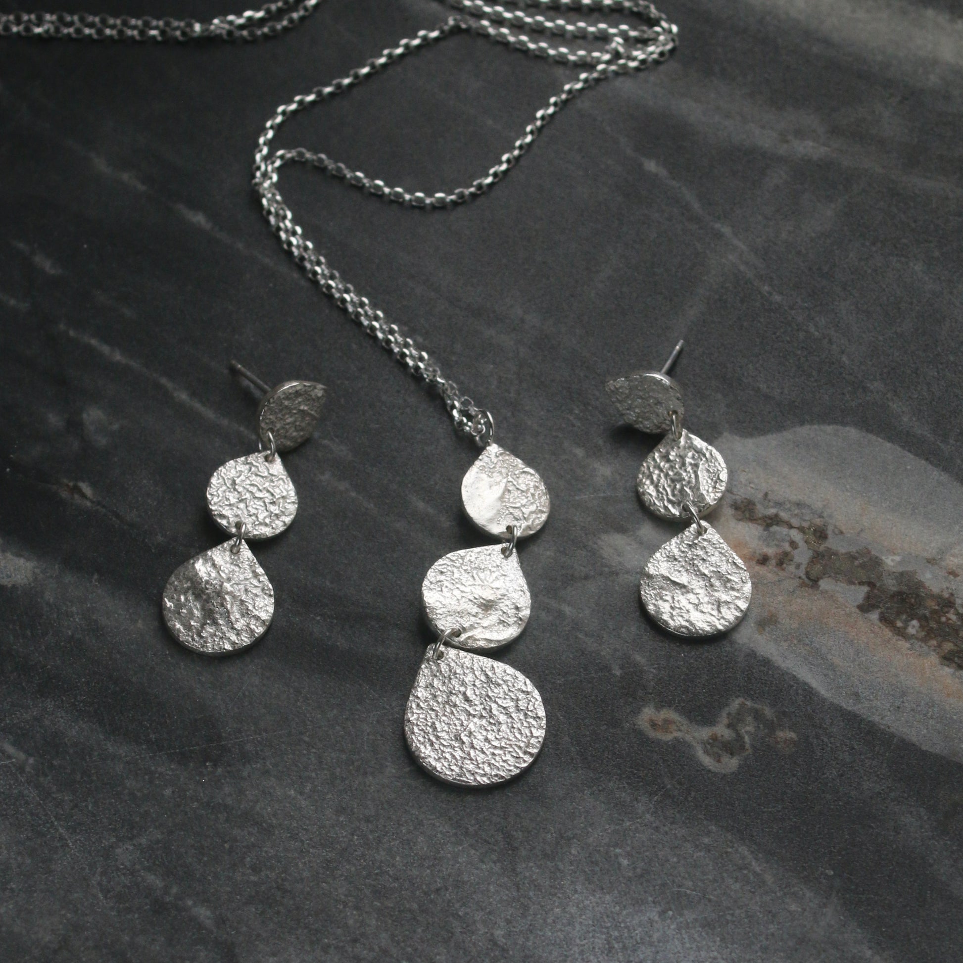 Triple Teardrop Silver Necklace image 5