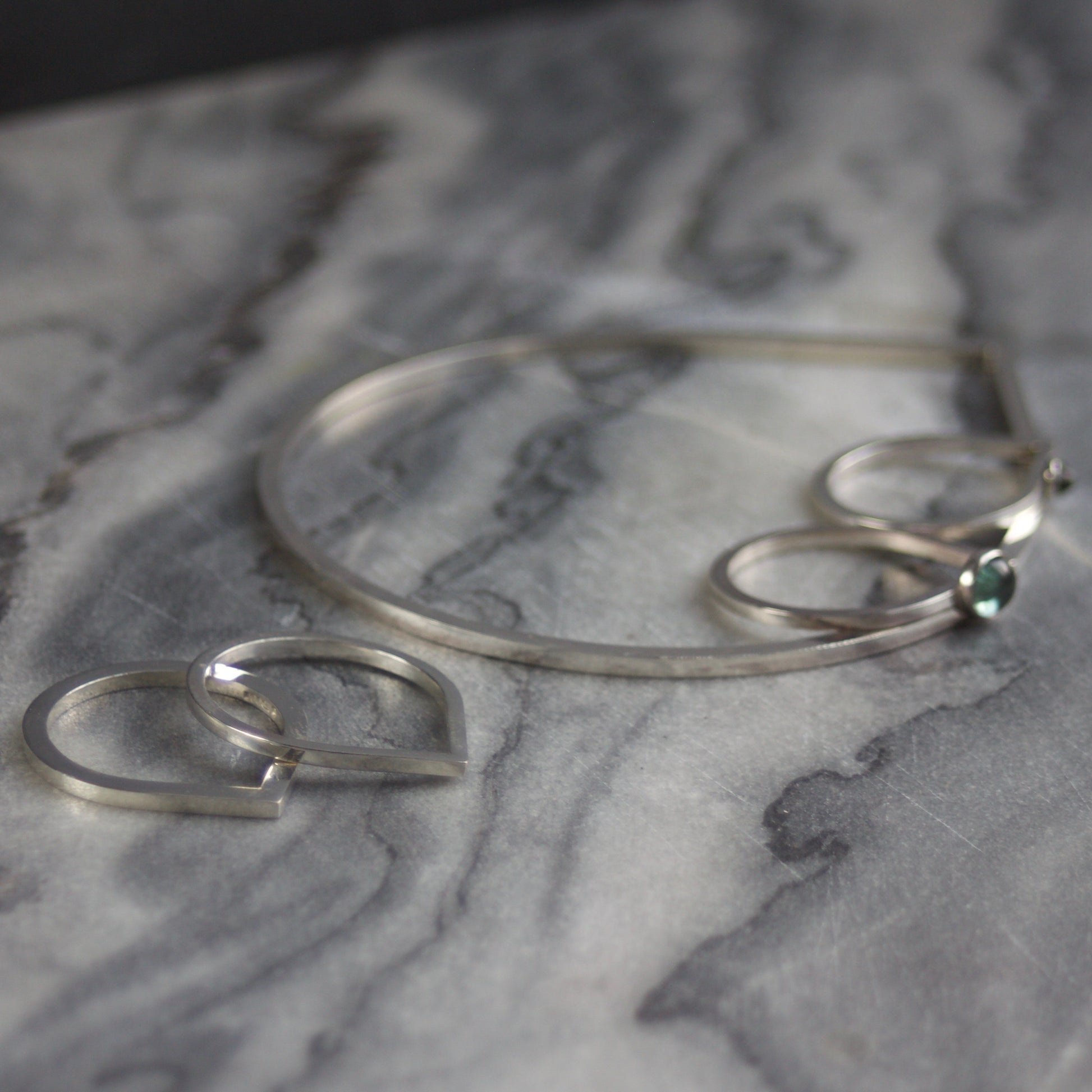 LC Right Angle Solid Silver Bangle image 6