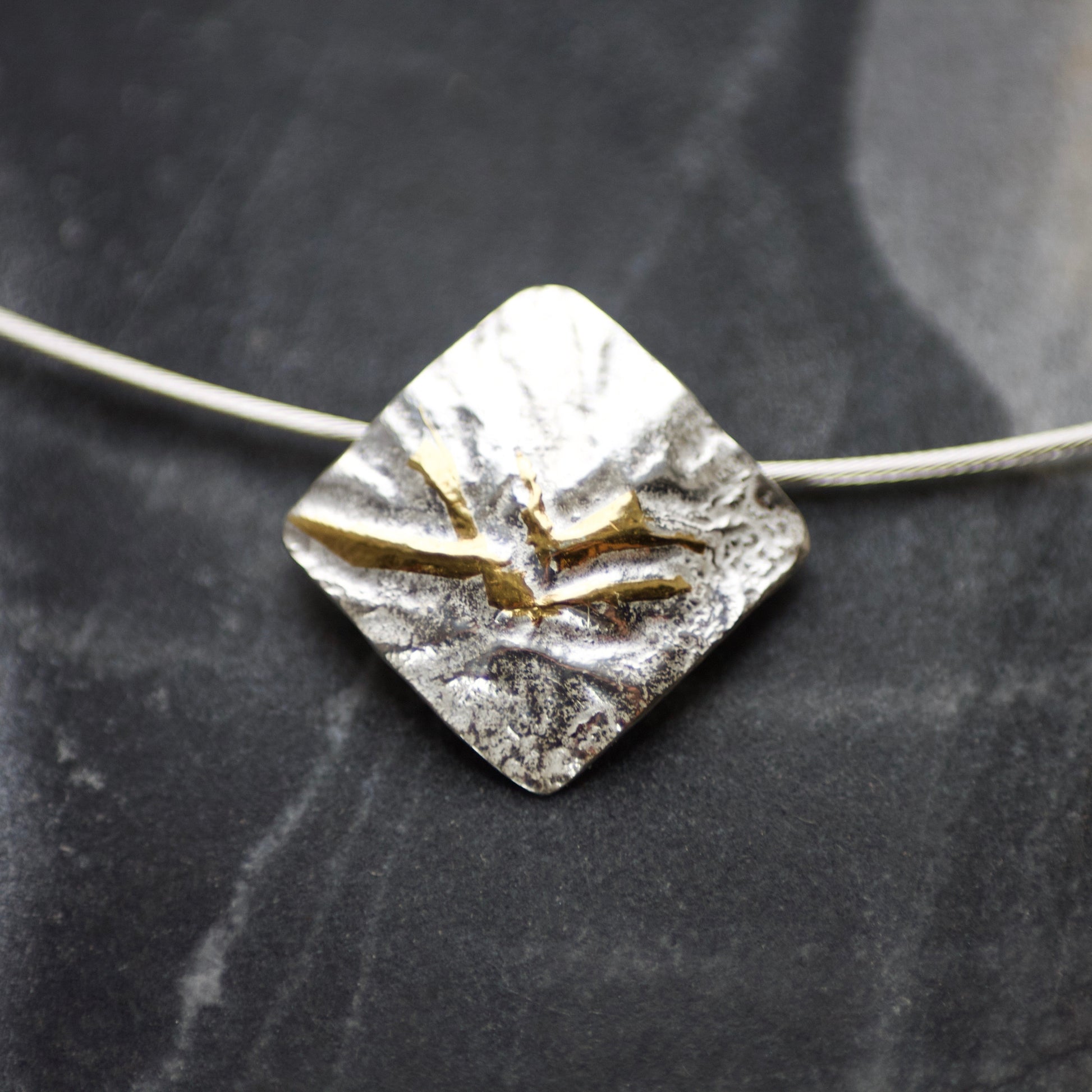 Silver & Gold Keum Boo Cable Necklace image 6