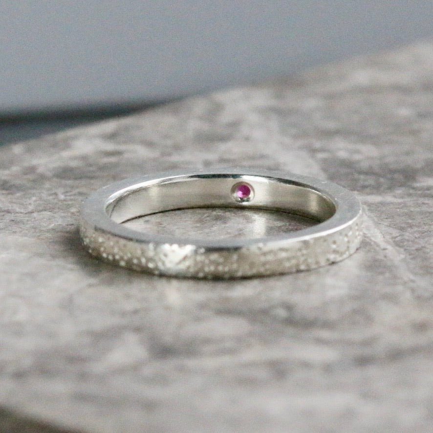 Ruby Silver & 18ct Gold Dot Ring UK Ring Size L image 5
