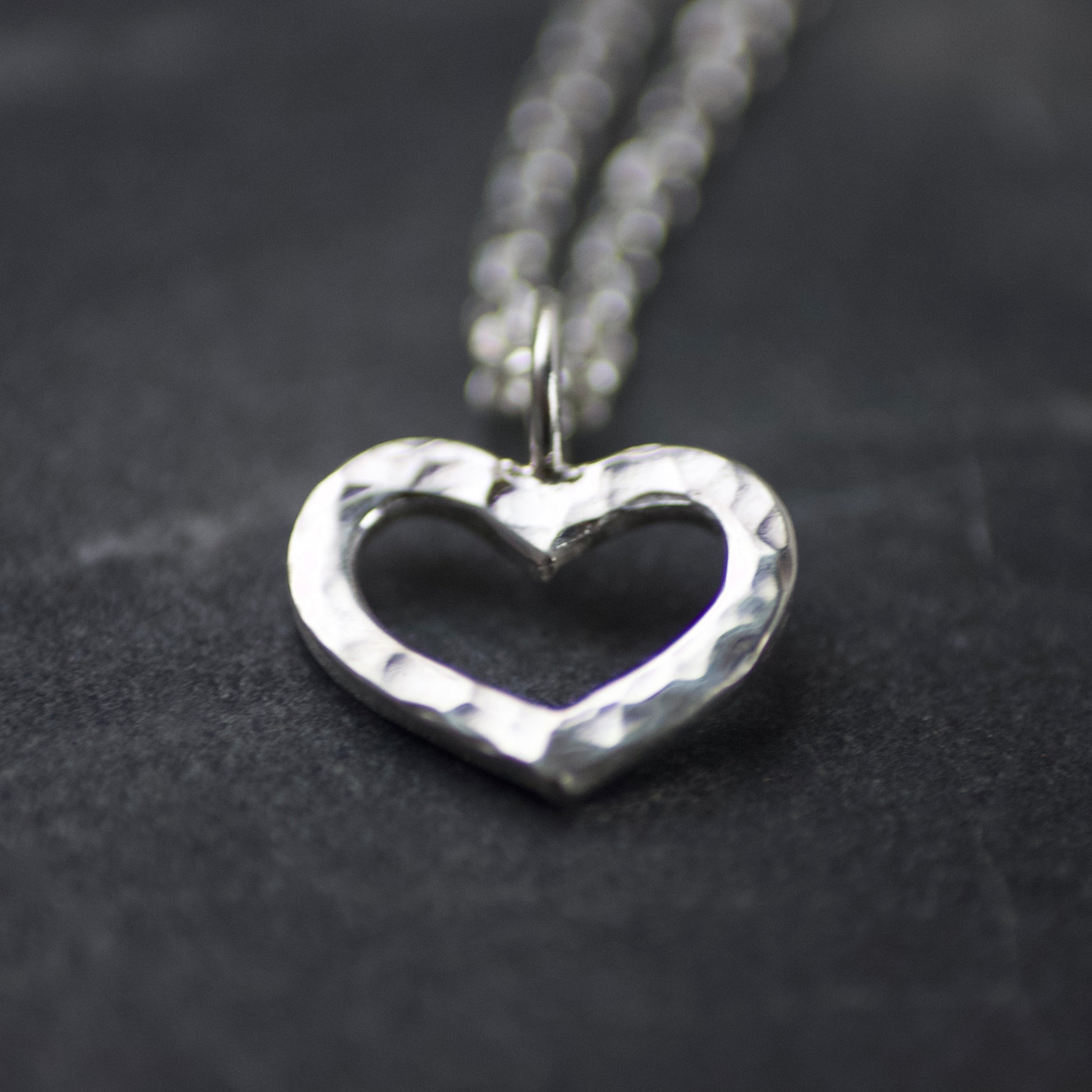 Solid Recycled Sterling Silver Open Heart Delicate Necklace image 3