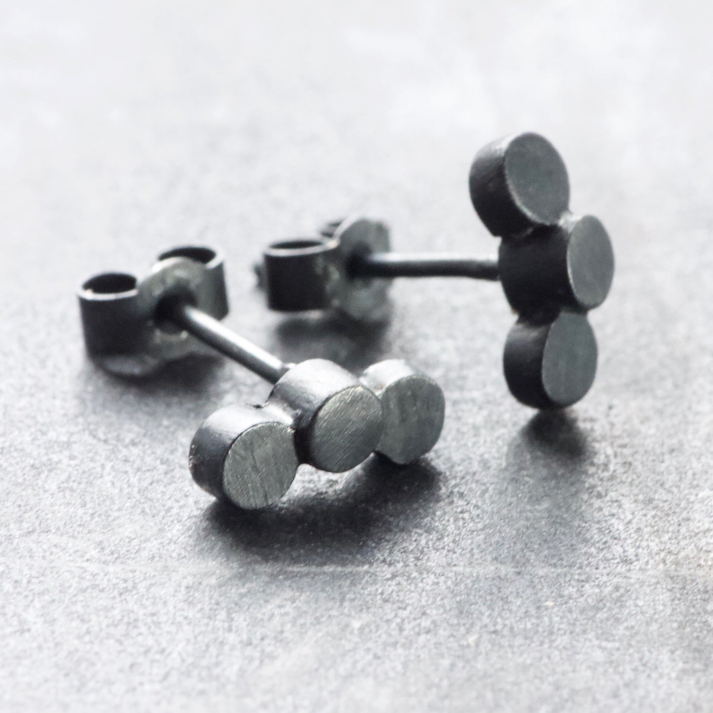 Solid Sterling Cylinder Stud Earrings image 0