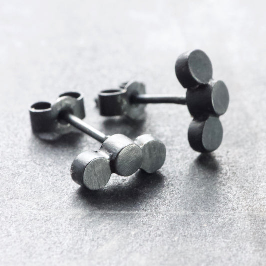 Solid Sterling Cylinder Stud Earrings image 0