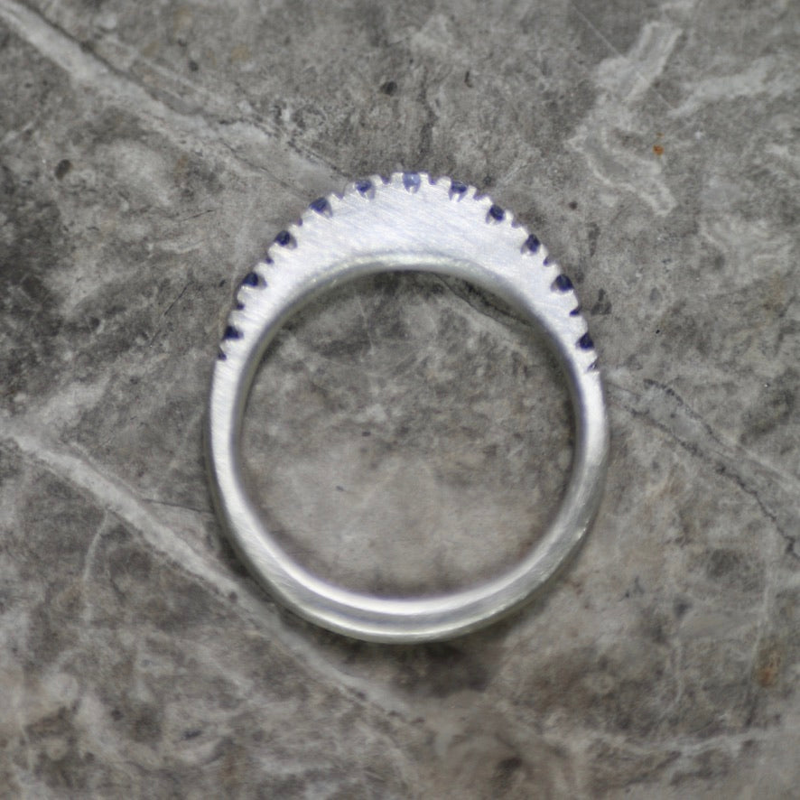 Purple Sapphire Oval Pavé Slice Ring image 6