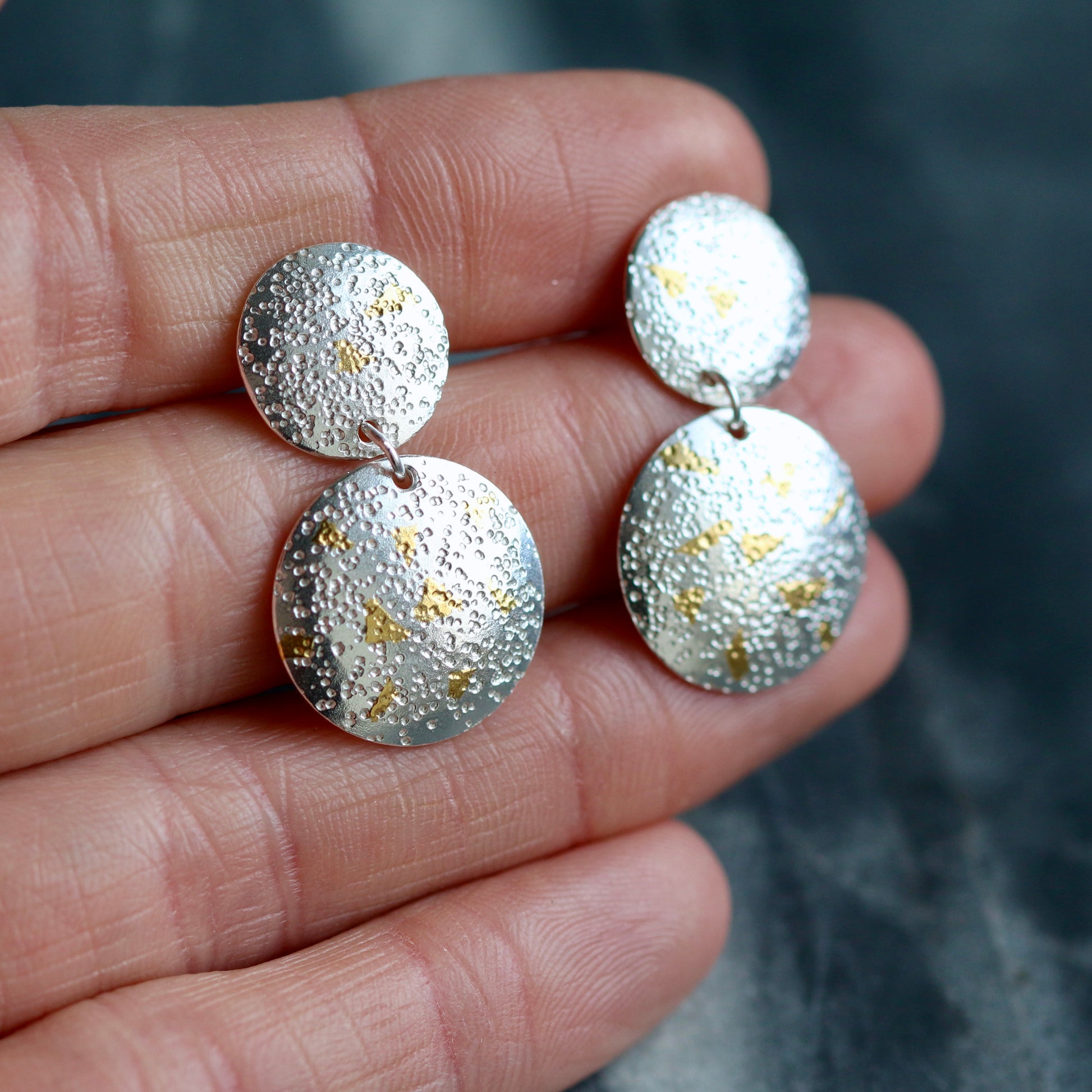 Keum Boo Double Circle Confetti Drop Earrings image 1