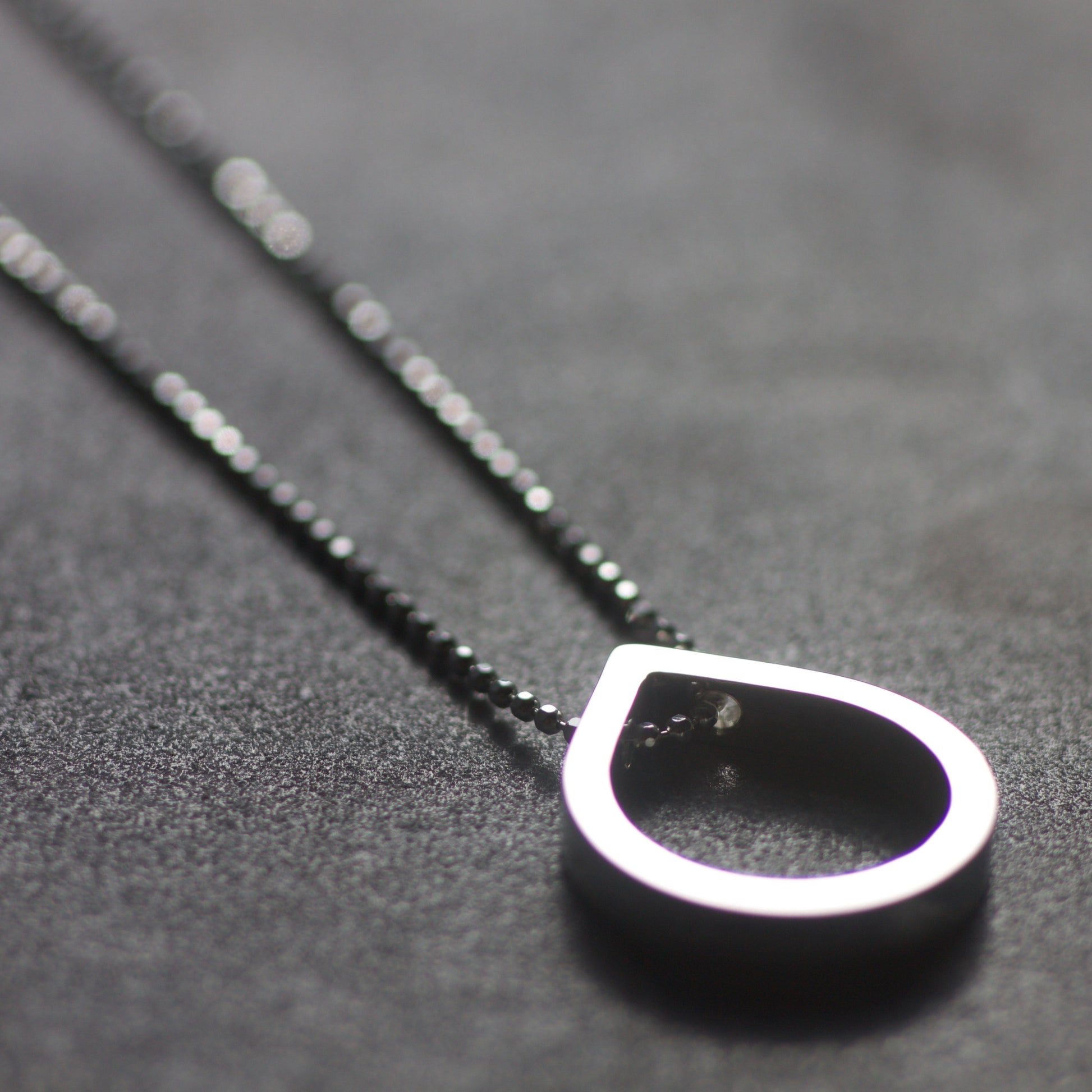 Solid Silver LC Teardrop Slider Necklace image 1