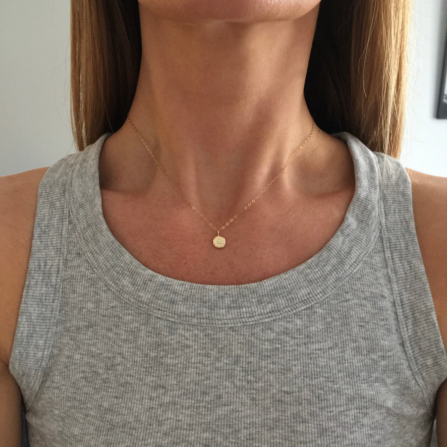 Solid Recycled 9ct Gold Hammered Disc Pendant Necklace image 6