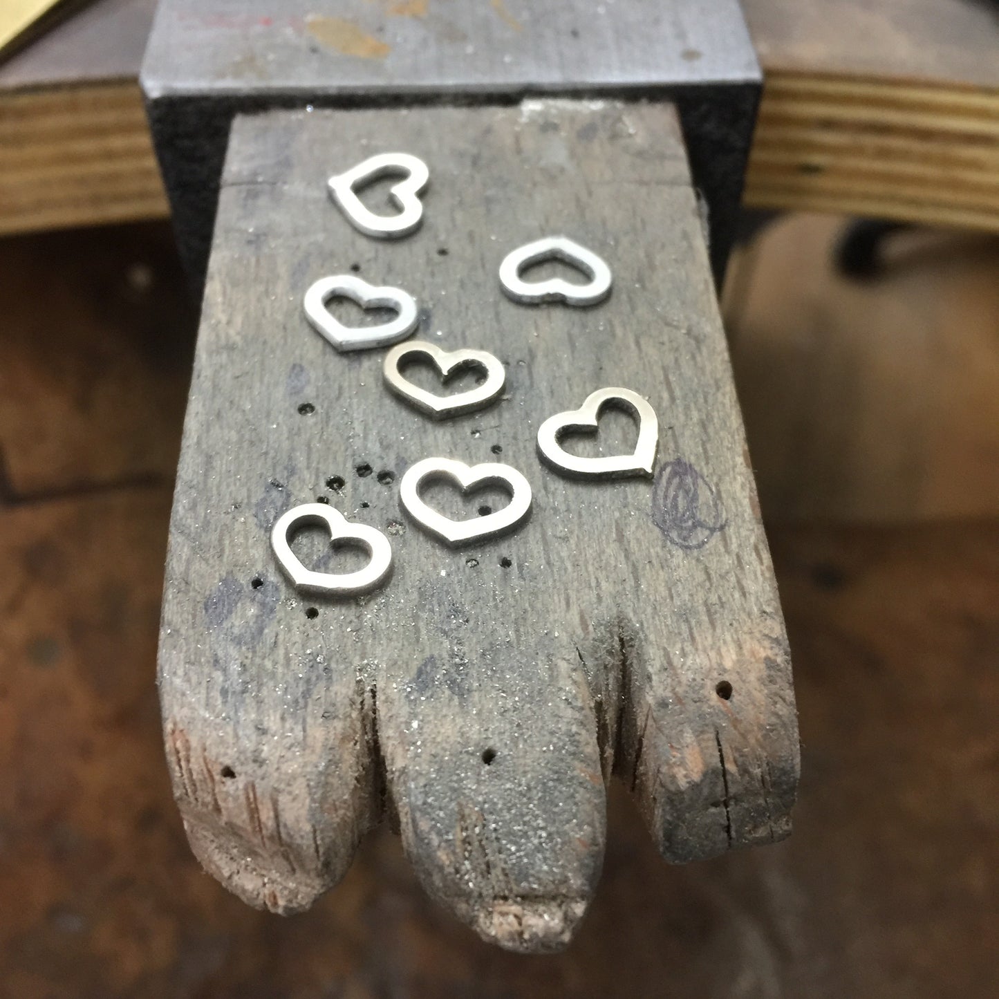 Sterling Silver Open Heart Stud Earrings image 2