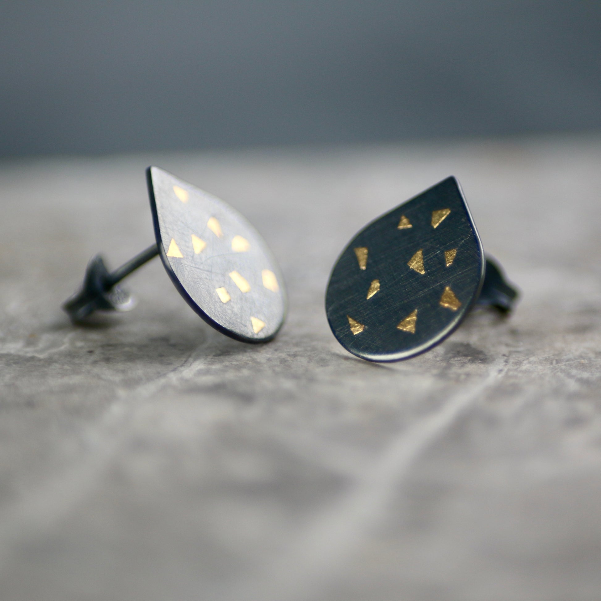Oxidised Confetti Keum Boo Studs image 1