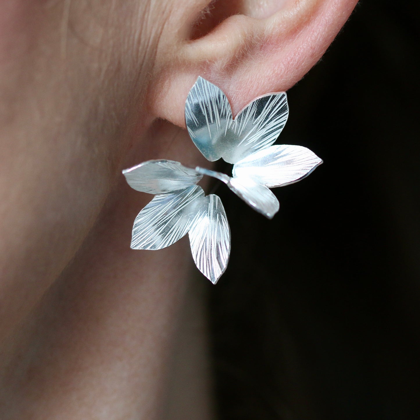 Statement Floral Textured Earrings image 4