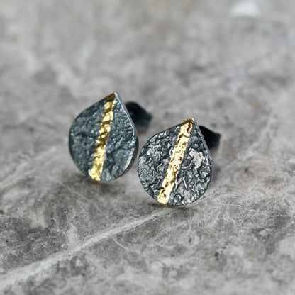 Keum Boo Oxidised Silver LC Teardrop Studs image 4