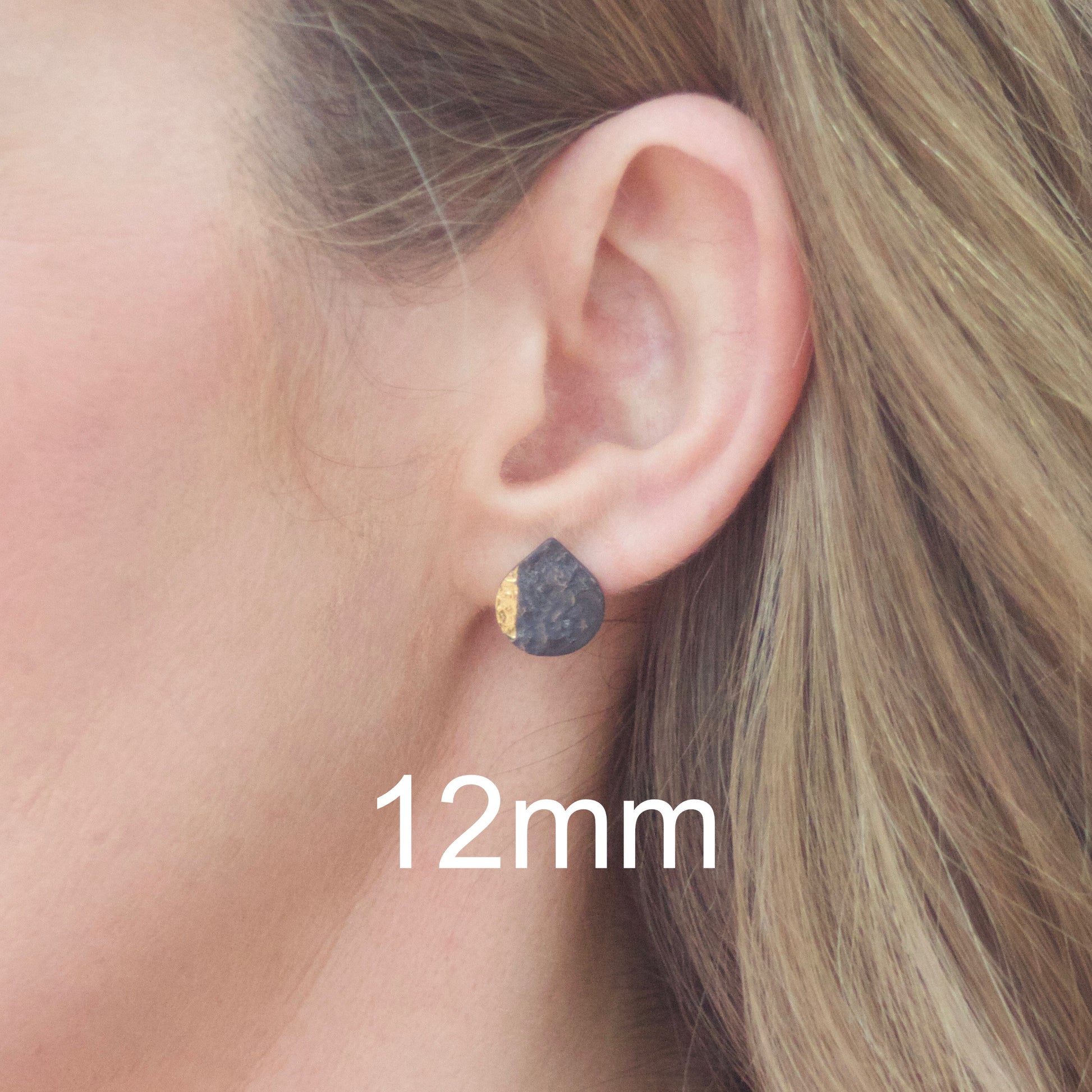 LC Oxidised Keum Boo Teardrop Stud Earrings image 5