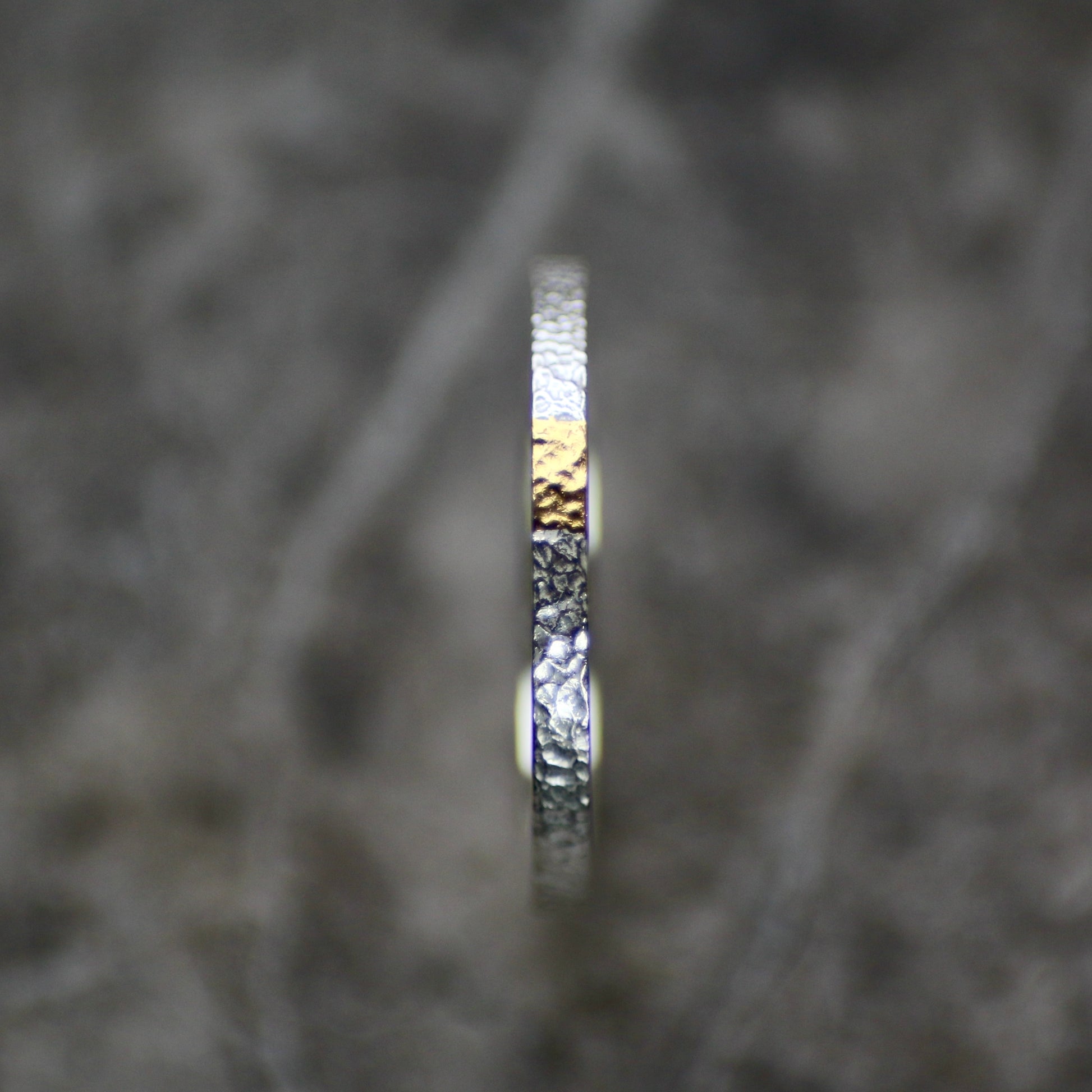 2mm Silver & Gold Keum Boo Textured Ring image 2