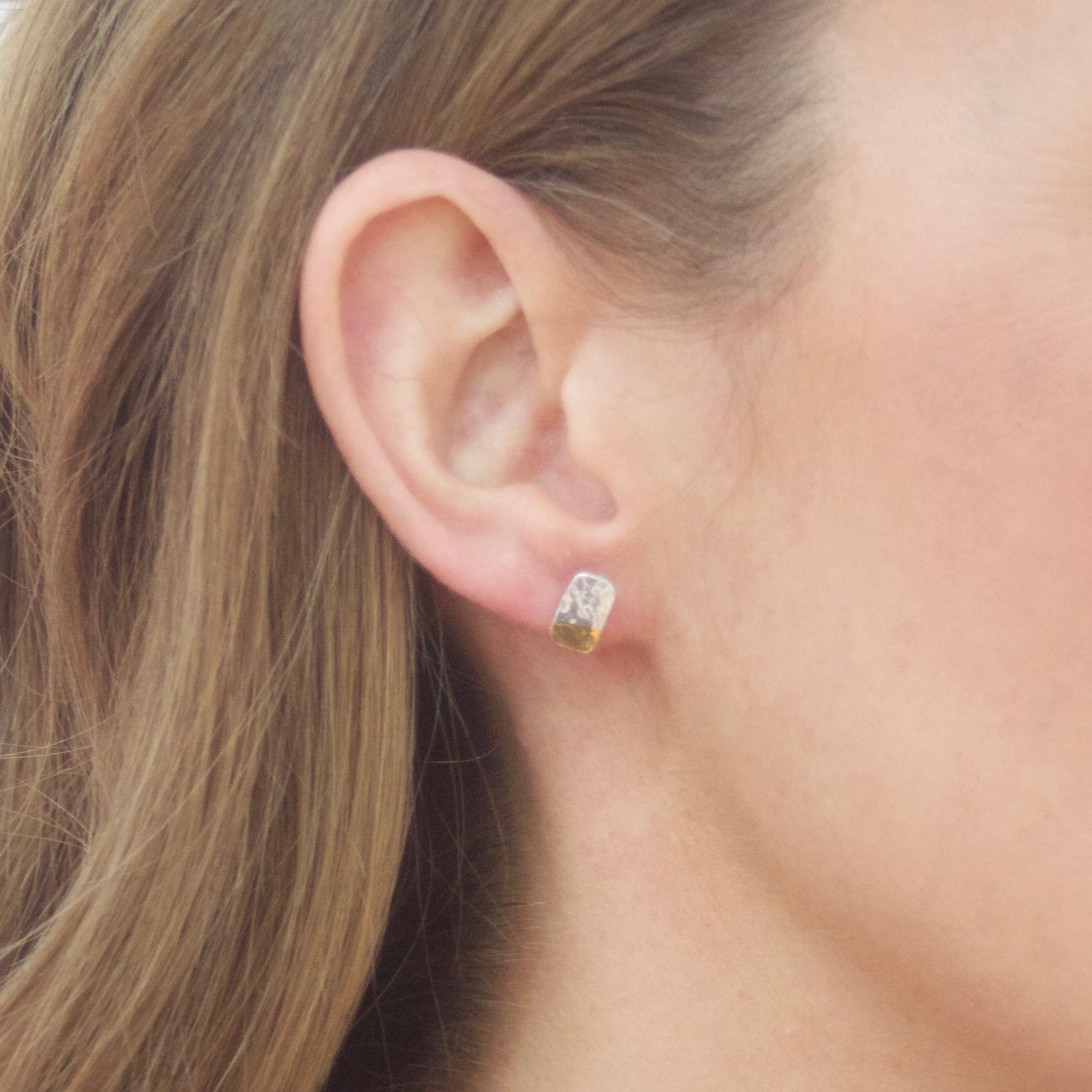 LINEAR Mini Dip Block Stud Earrings image 4