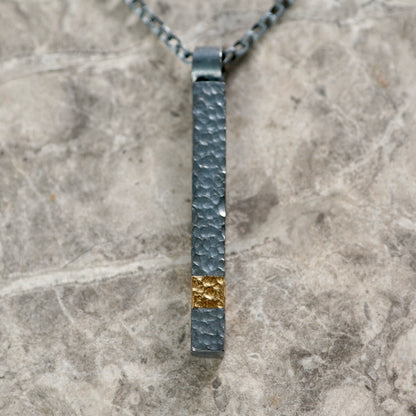 Keum Boo Oxidised Bar Necklace image 1