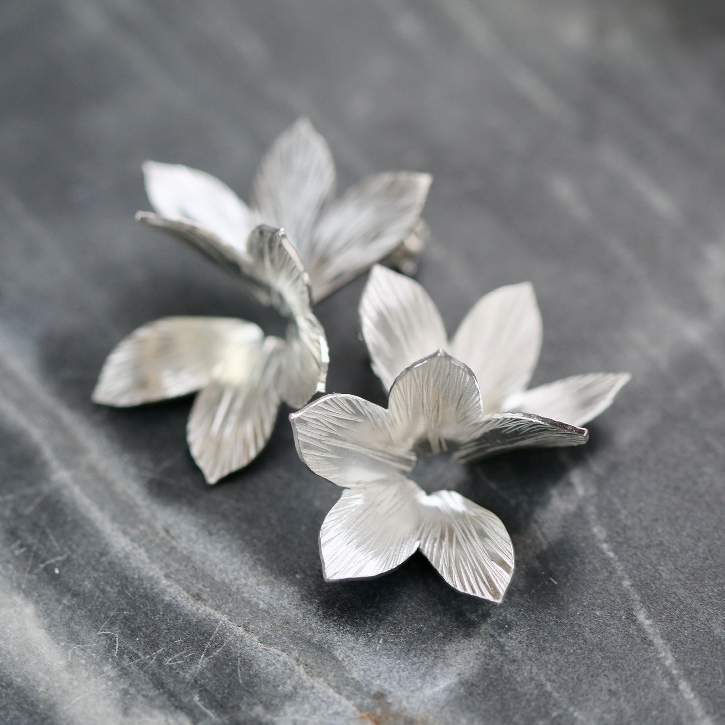 Statement Floral Textured Earrings image 1